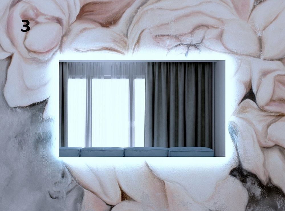 LUSTRO PODŚWIETLANE LED 60 x 80 cm BORNEO Wysokość 600 mm