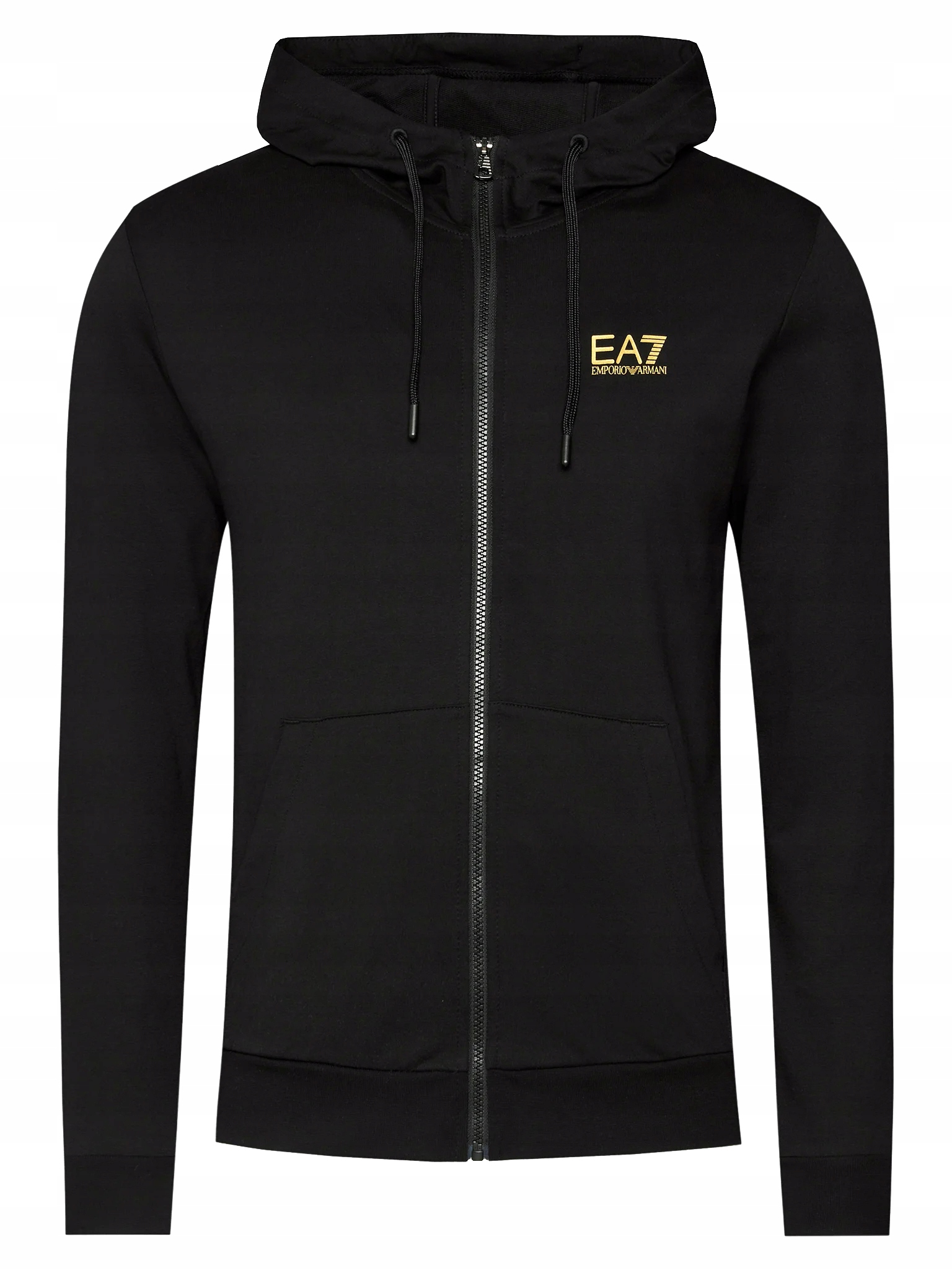 EA7 Emporio Armani Mikina S Kapucí Černá Pánská Gold 8NPM13 Originál Dárek XL