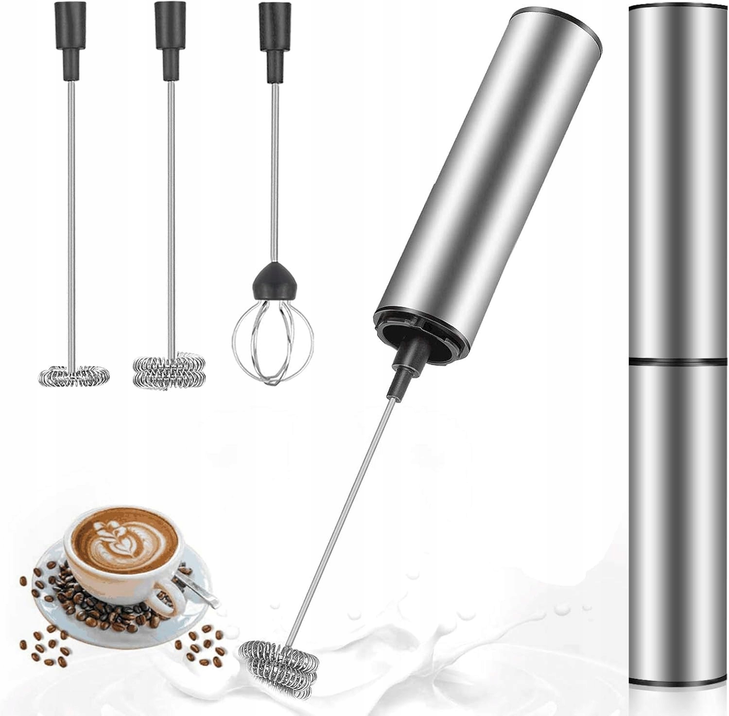 Usb napěňovač mléka s dobíjecí baterií a mini mixér s dvojitou hlavou