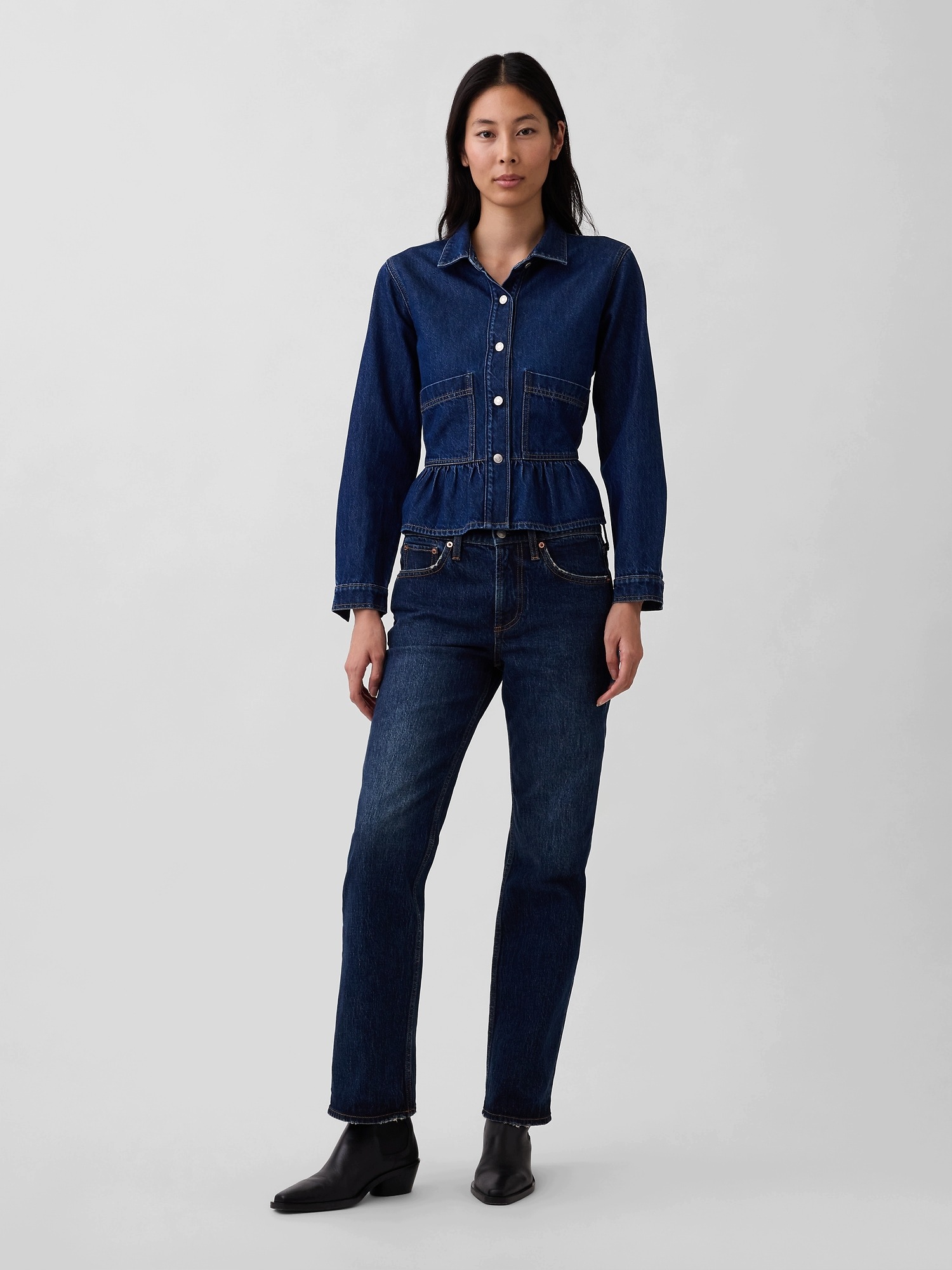 Gap Džíny Mid Rise Relaxed Straight
