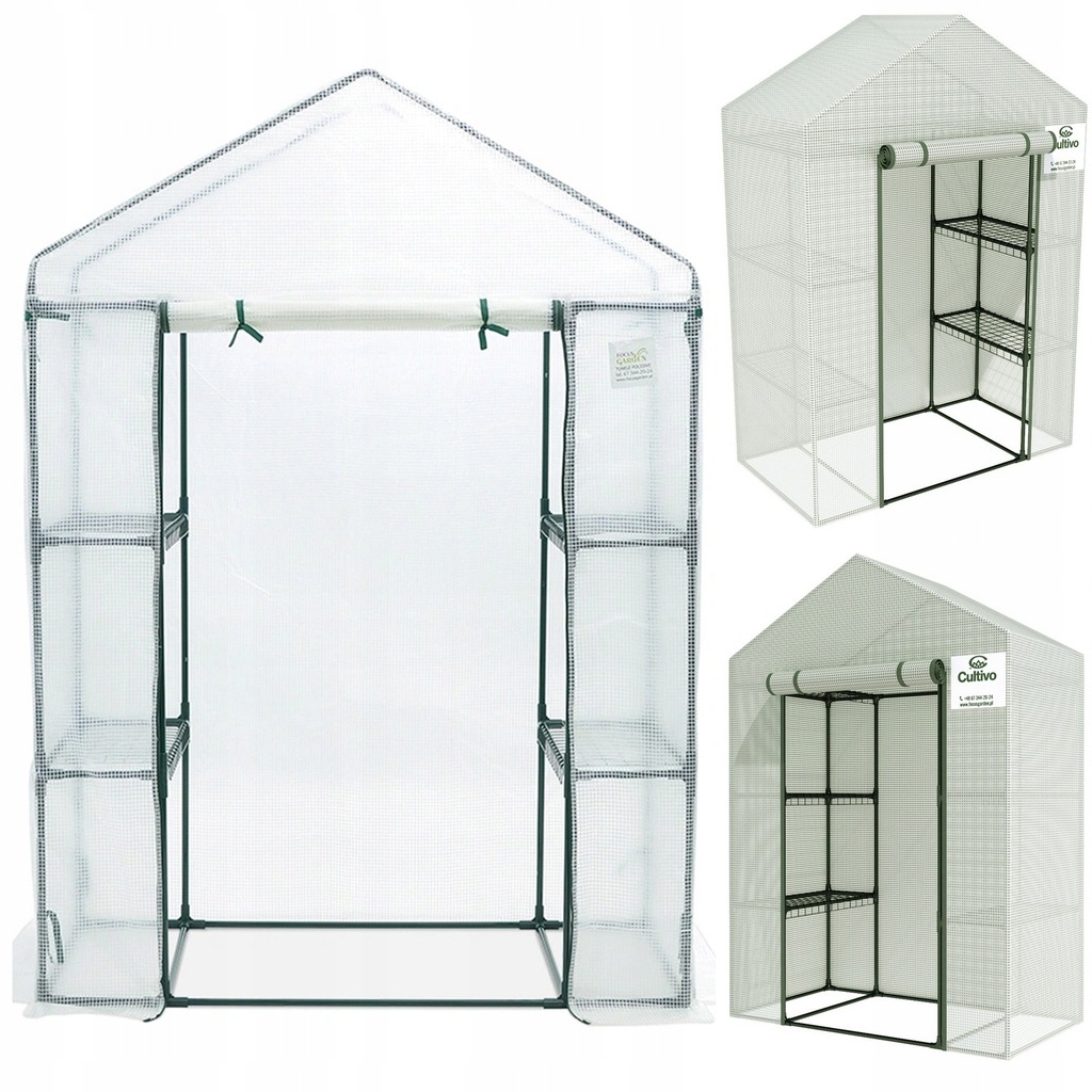 Mini Skleník Balkonový Zahradní 140x73 cm s Regálem 4 Police Bílý UV4