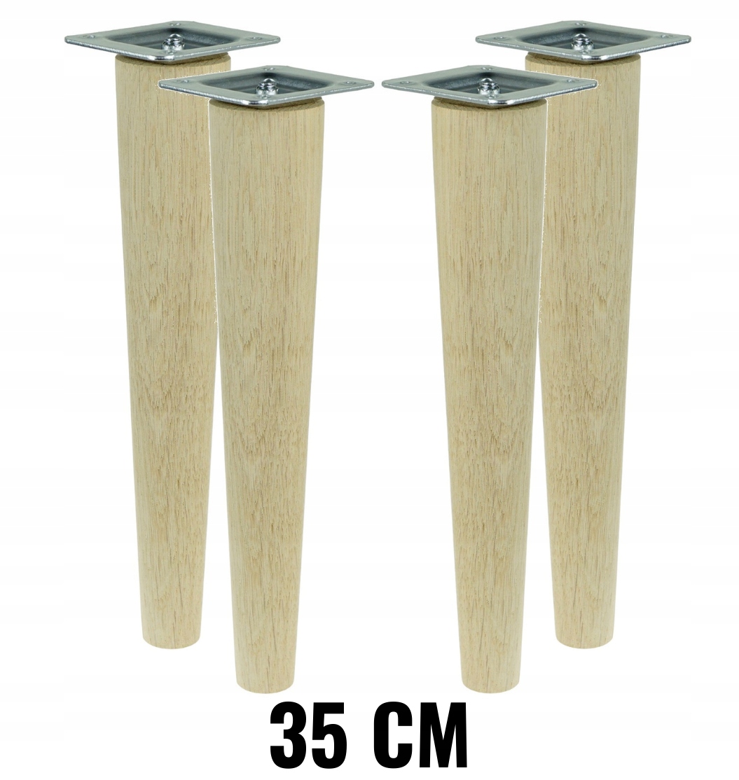 

Nogi nóżki drewniane dębowe proste zestaw 35 cm