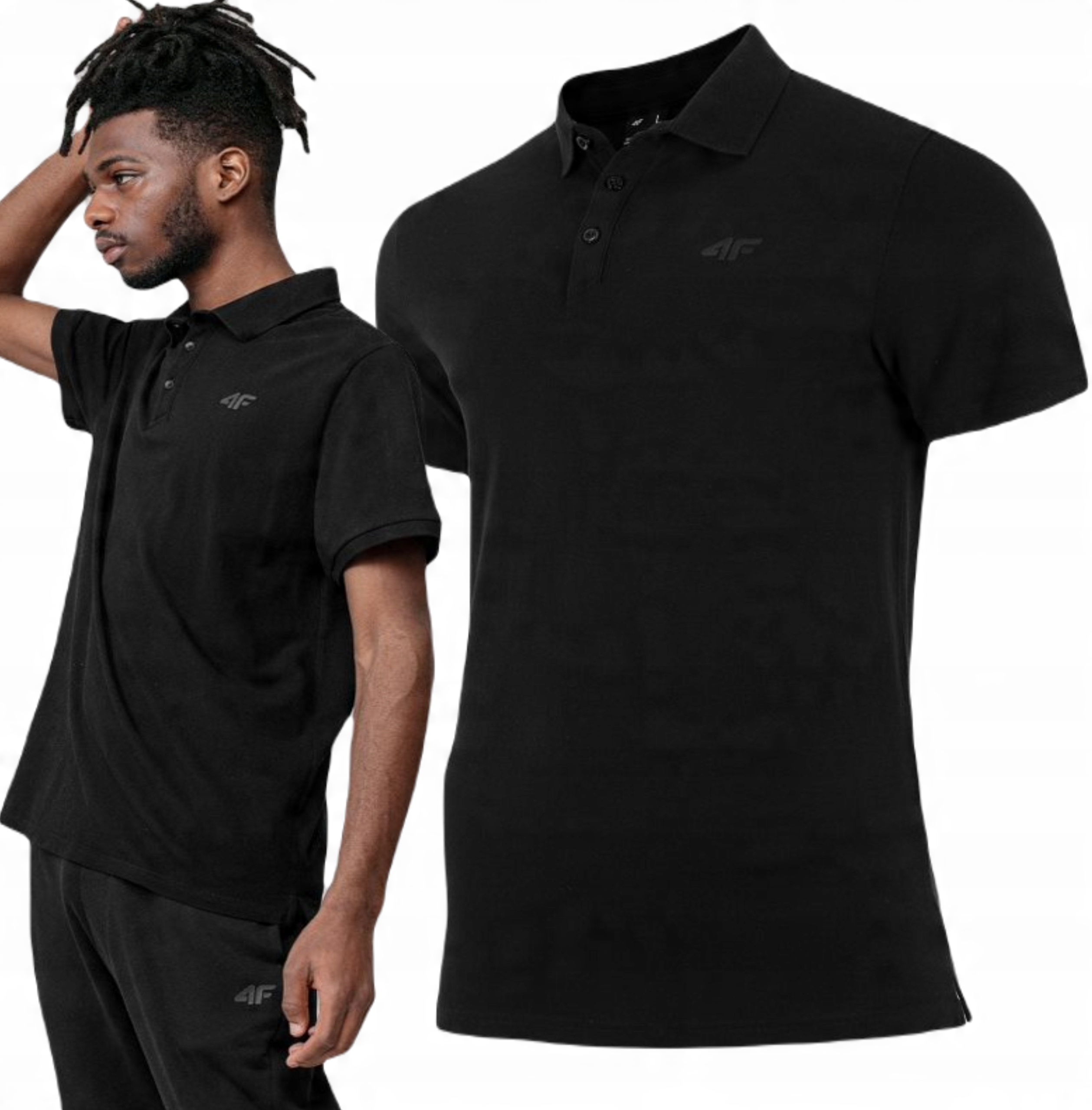 

Męska Koszulka Polo 4F Polówka Czarna TSM356 XXL