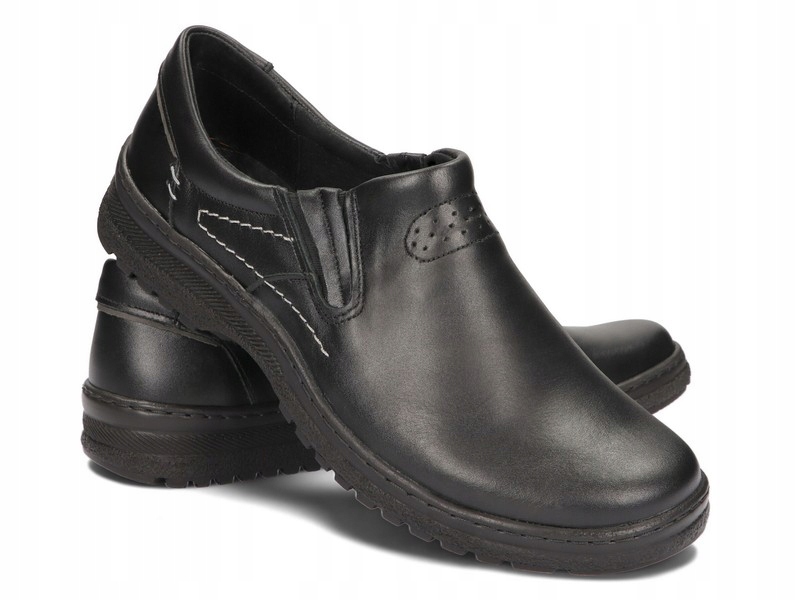 MOKASYNY BUTY MĘSKIE SKÓRA SZEROKIE 869 CZARNY 44 Kod producenta 869
