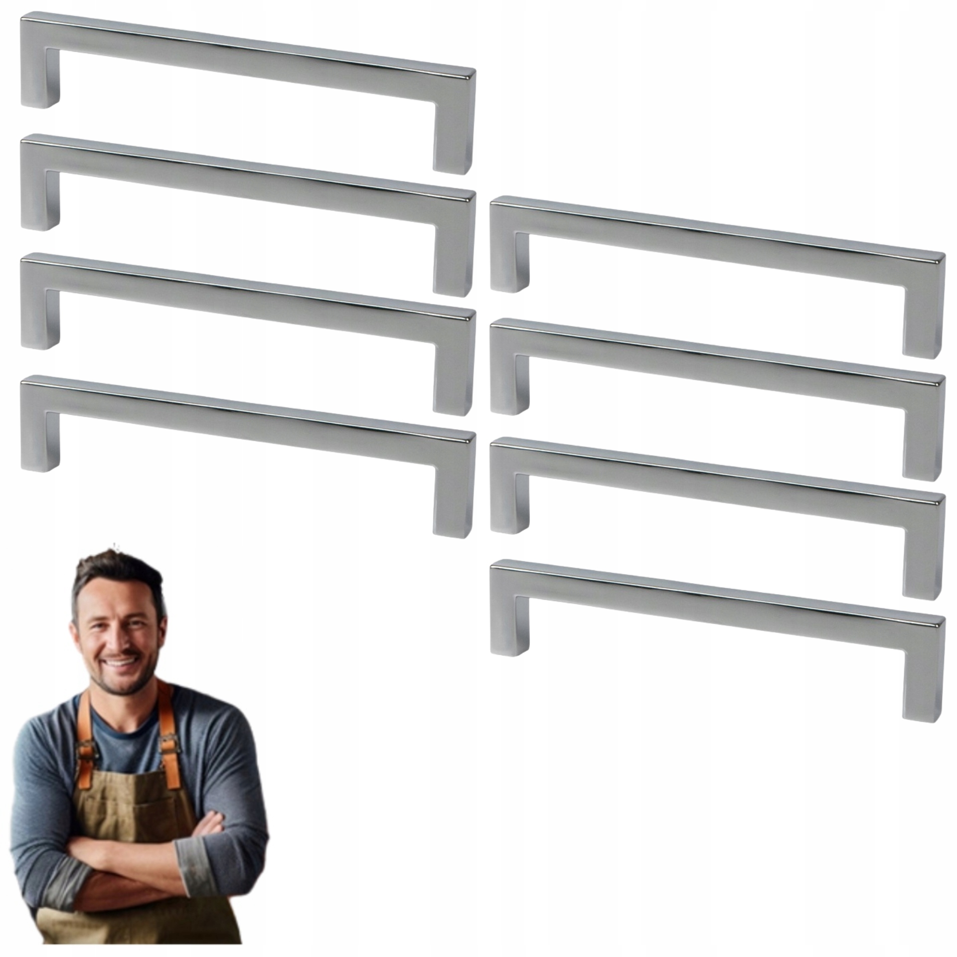 Nábytkový držiak do skrinky Zásuvky Apollo 160 mm Chróm Lesk 8ks