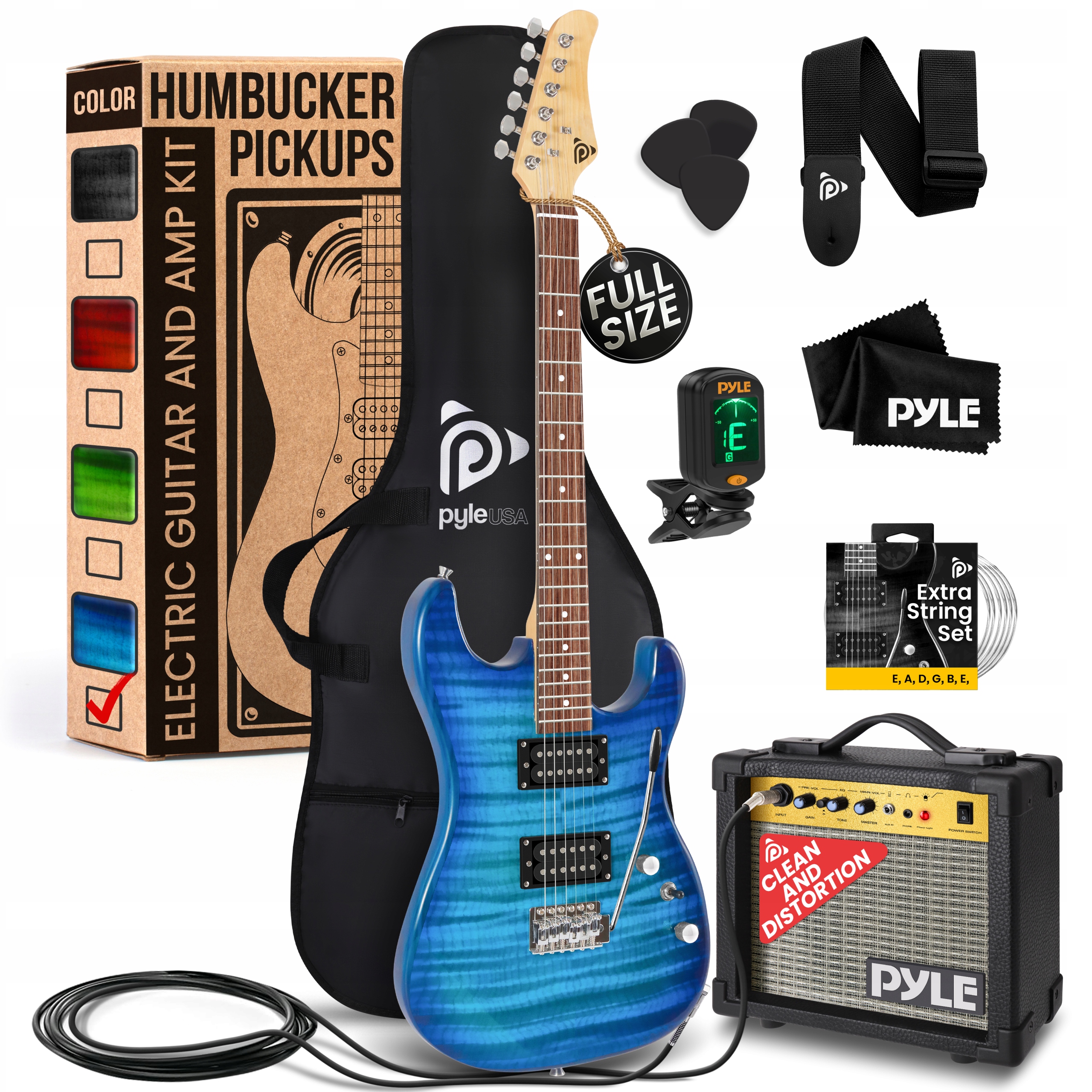 Elektrická Kytara Sada Příslušenství Zesilovač Pyle 39 Palců 4/4