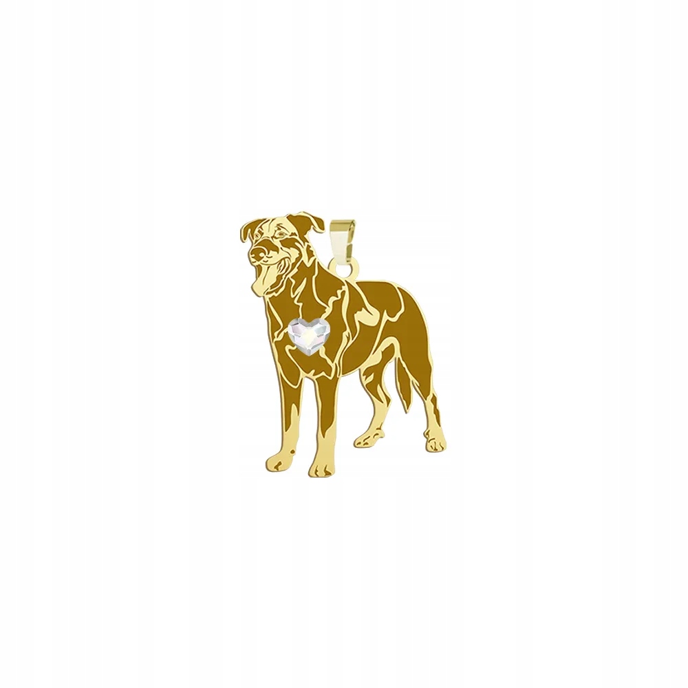 Zlatý přívěsek s psem Francouzský ovčák Beauceron 925 Žena Gravírování