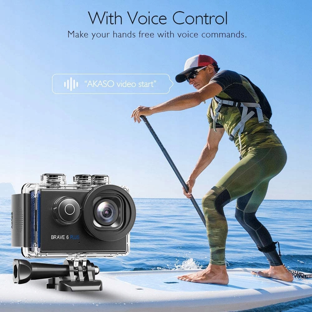AKASO Kamera Sportowa 4K 30FPS 20MP WiFi Ekran Dotykowy EIS 4X Zoom 40m — miniatura 4