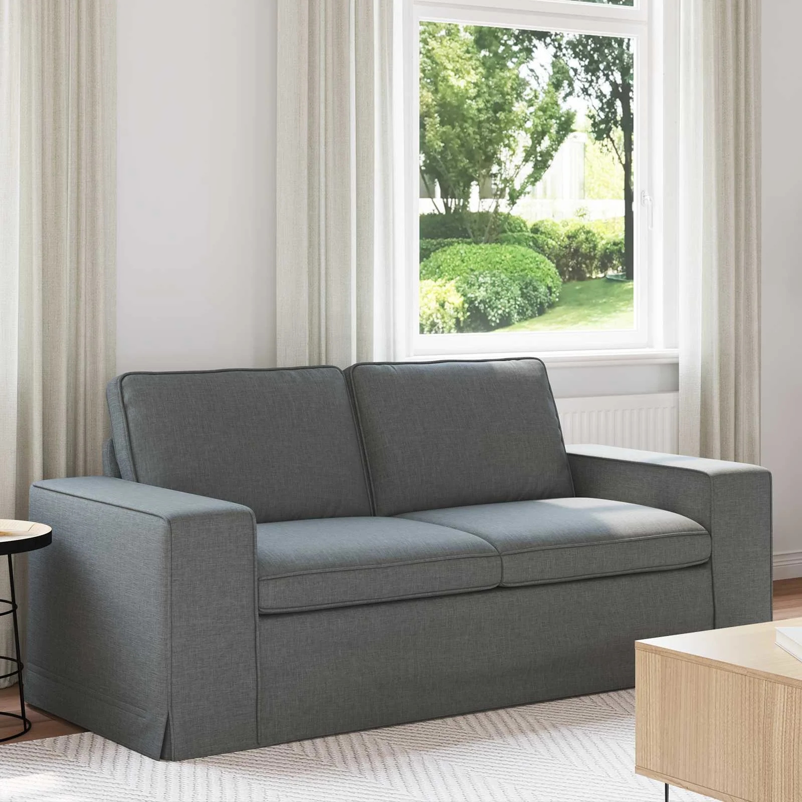 vidaXL Pohovka Tmavě šedá 182 x 80 x 82 cm textil