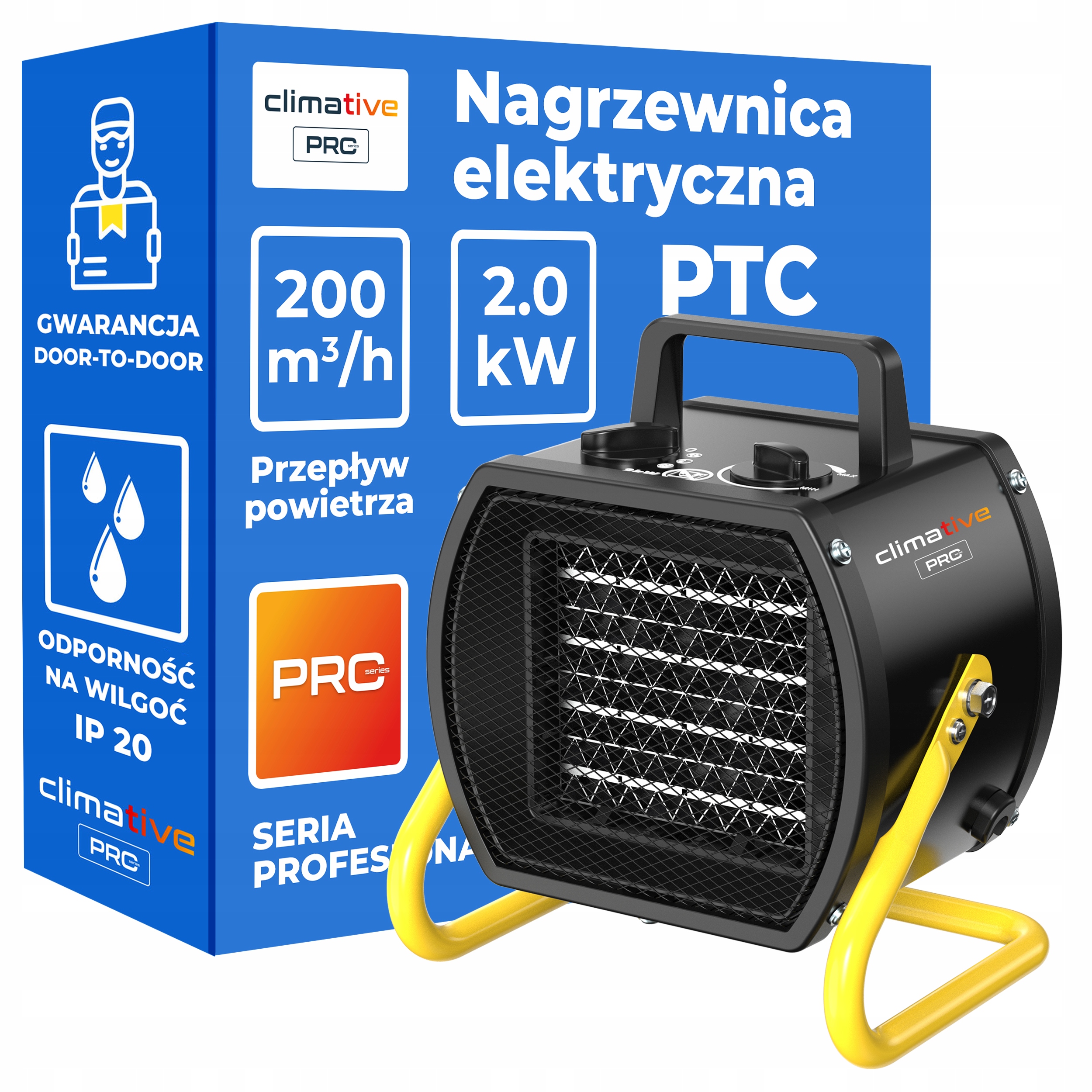 Elektrický keramický ohřívač 2000 W EHP-2 ohřívač Farelka termostat