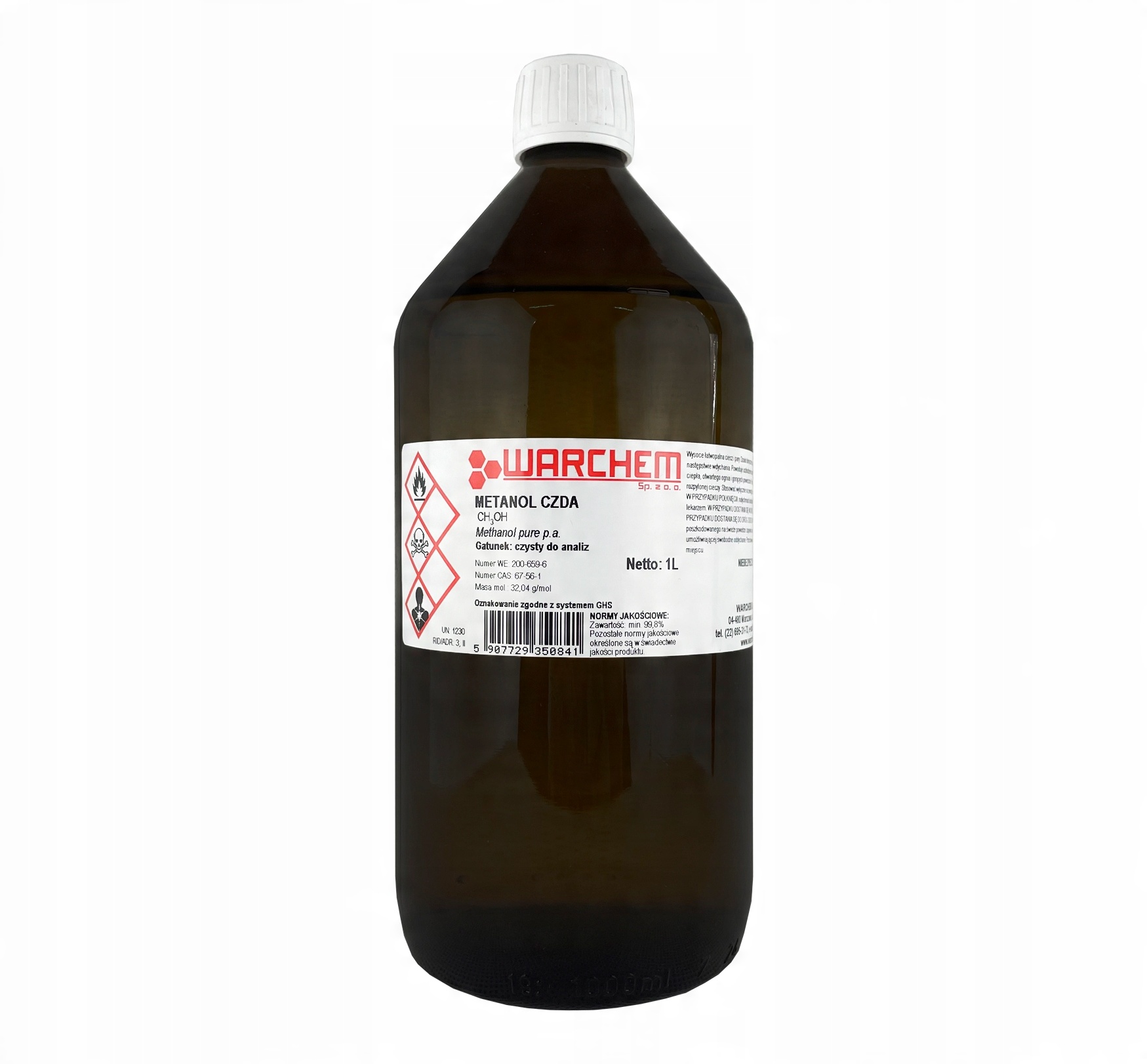 

Metanol czysty do analiz 1L