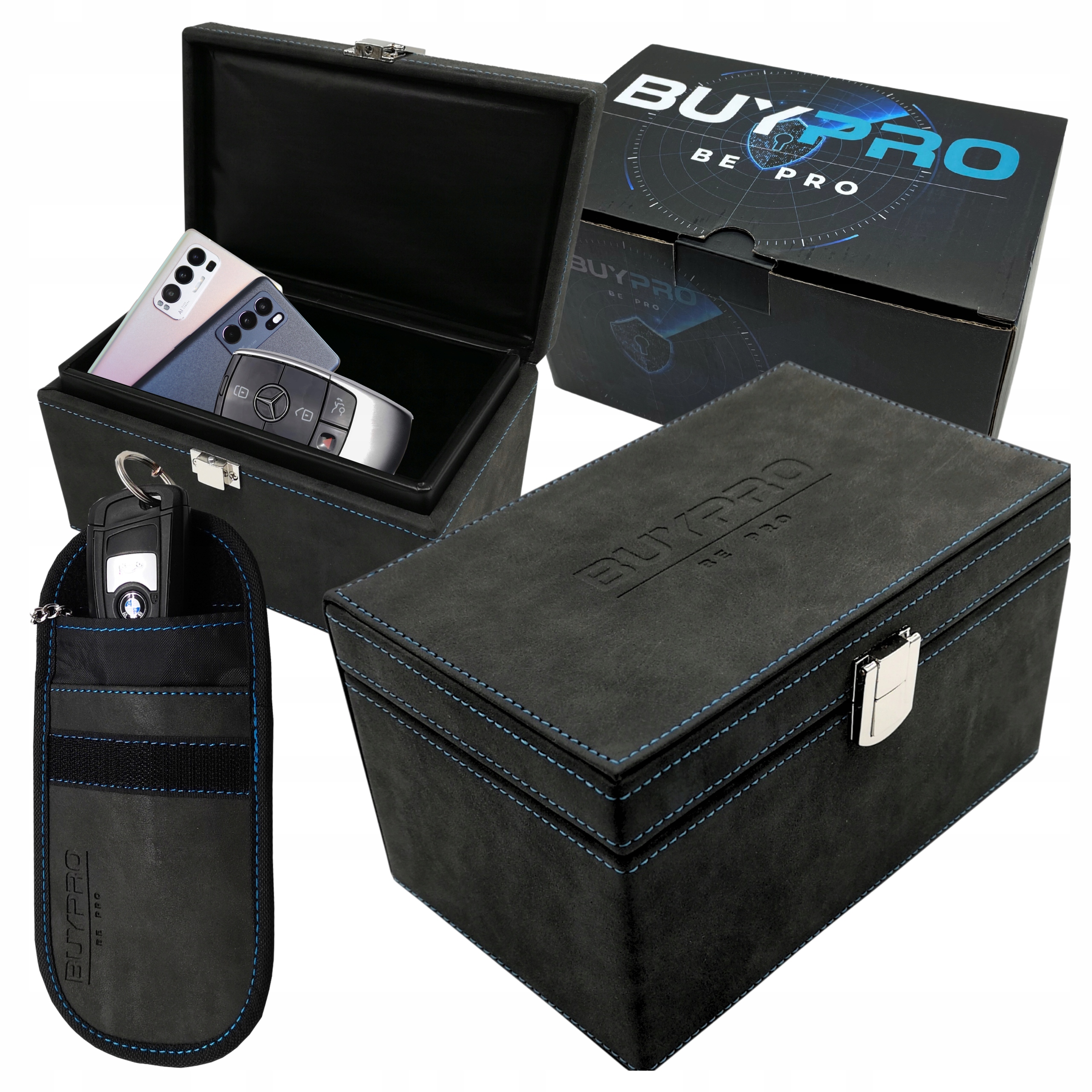 Krabička na klíče Telefon Box Faraday Velká Pouzdro Keyless na klíček Rfid