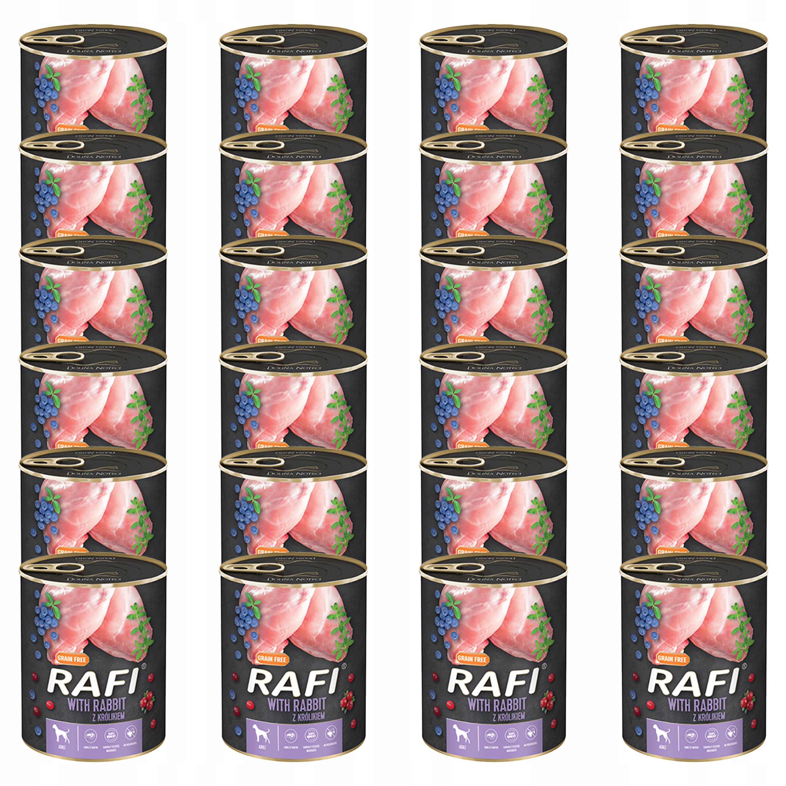 Levně Dolina Noteci Rafi Krmivo mokré pro psa Králík 24 x 800 g