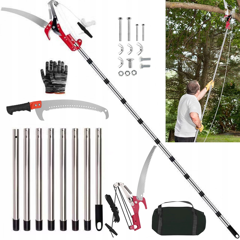 Zahradní nůžky Na Výložníku Teleskopická Pila 2 v 1 Na Větve Stromů 420 CM