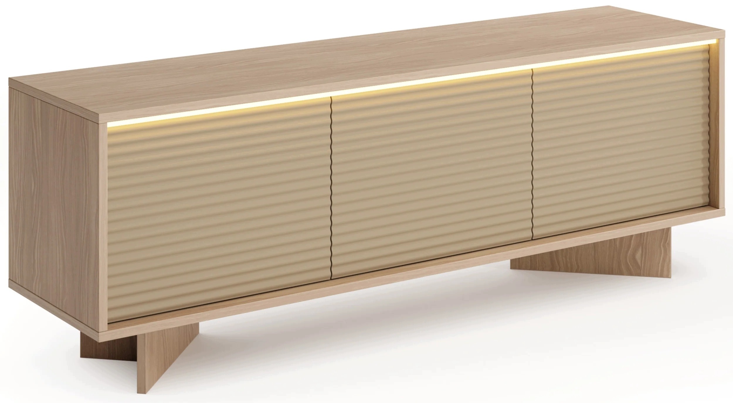 Třídveřová Rtv skříňka Semi Led 154 cm bolivar/cappuccino