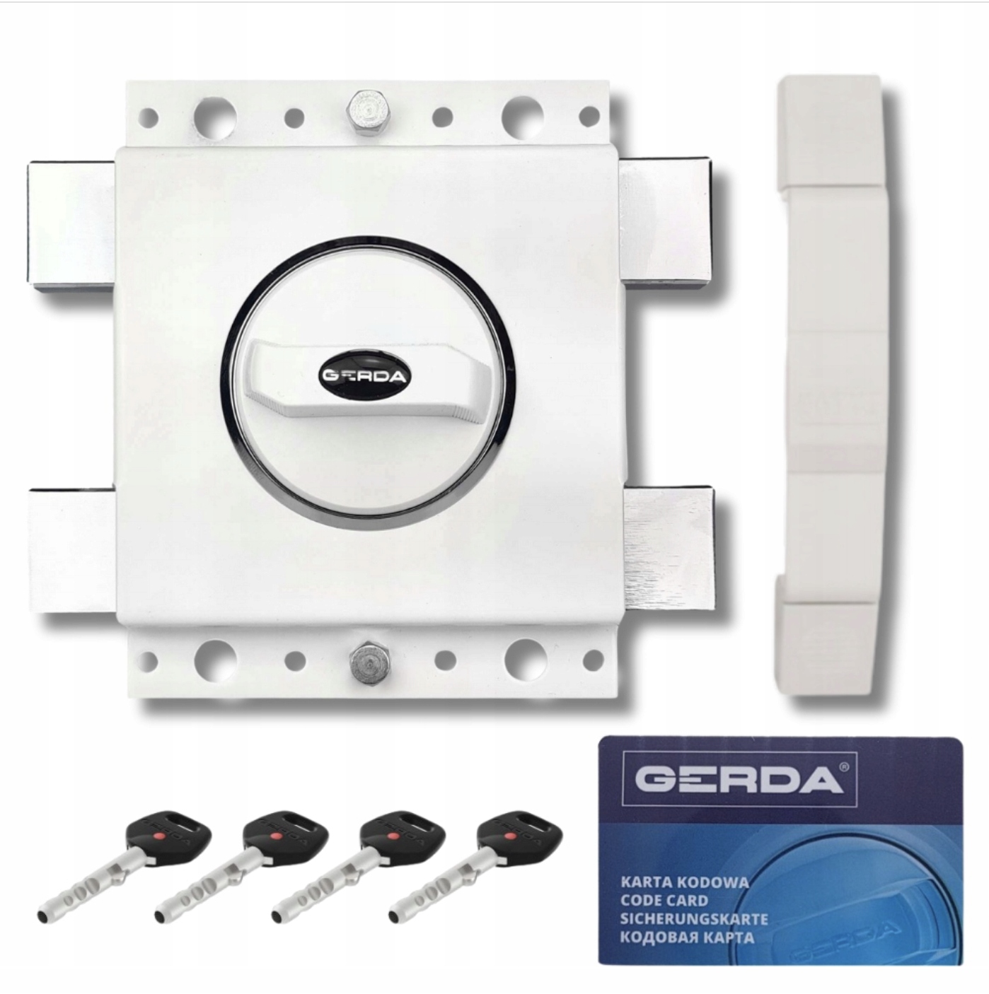 Povrchový zámek na dveře Pravý Gerda Zx Atest Proti Vloupání Bílý