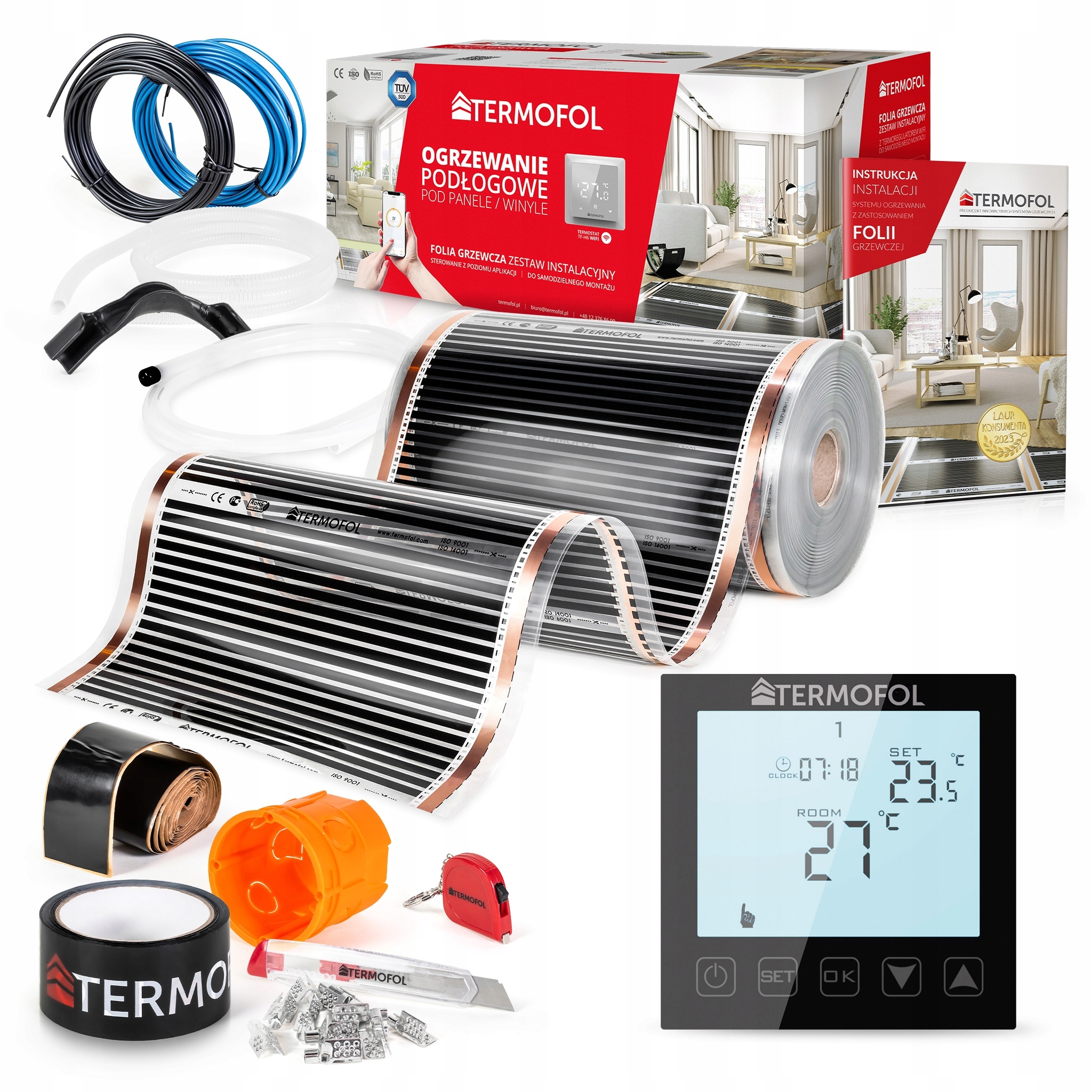 Vykurovacia Fólia Sada Infračervená, výkon 60 W, 50 cm, plocha 30 m² TF-H1 Black