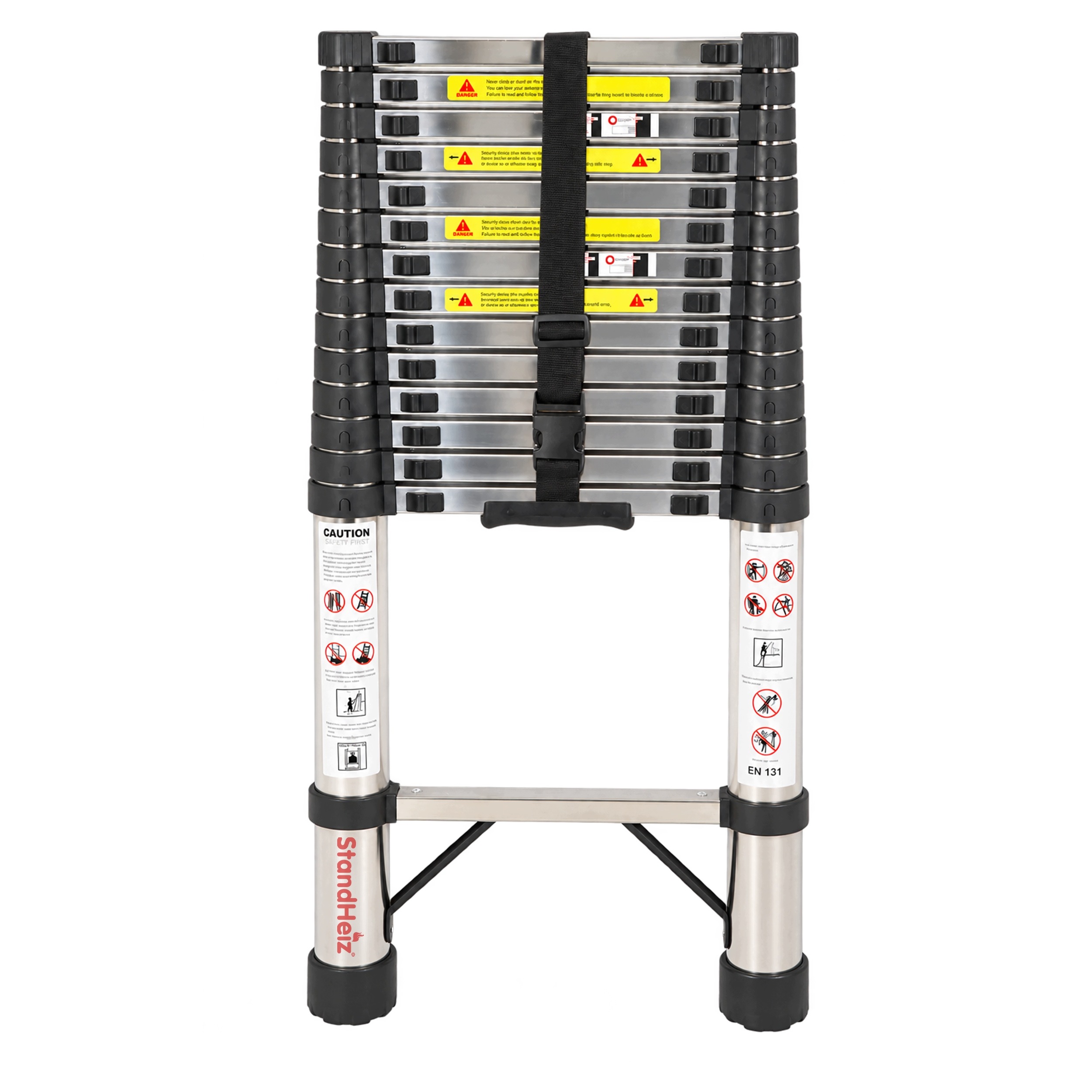 Žebřík Teleskopický 3,2 M Ocelový, Rozkládací, Rozkládací, 150 Kg, Silný