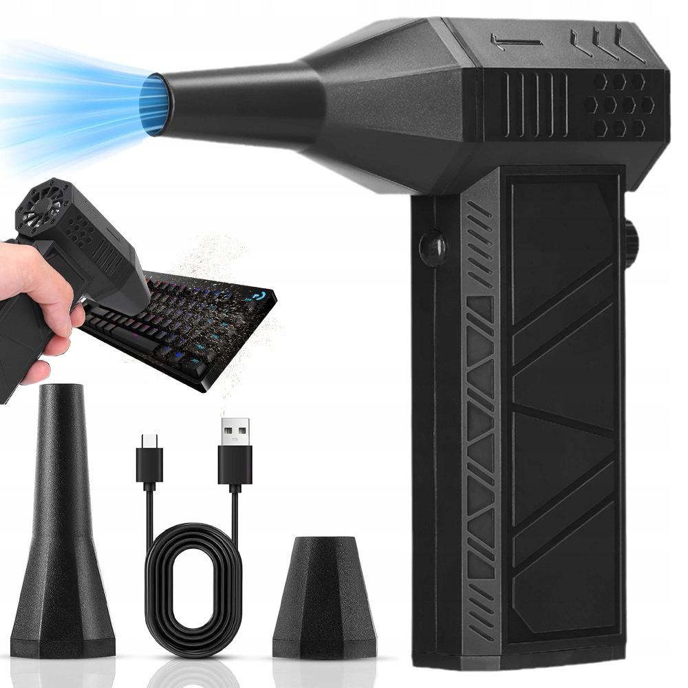 Výkonný Elektrický Dmychadlo Stlačený Vzduch Kompresor Usb 200W Přenosný