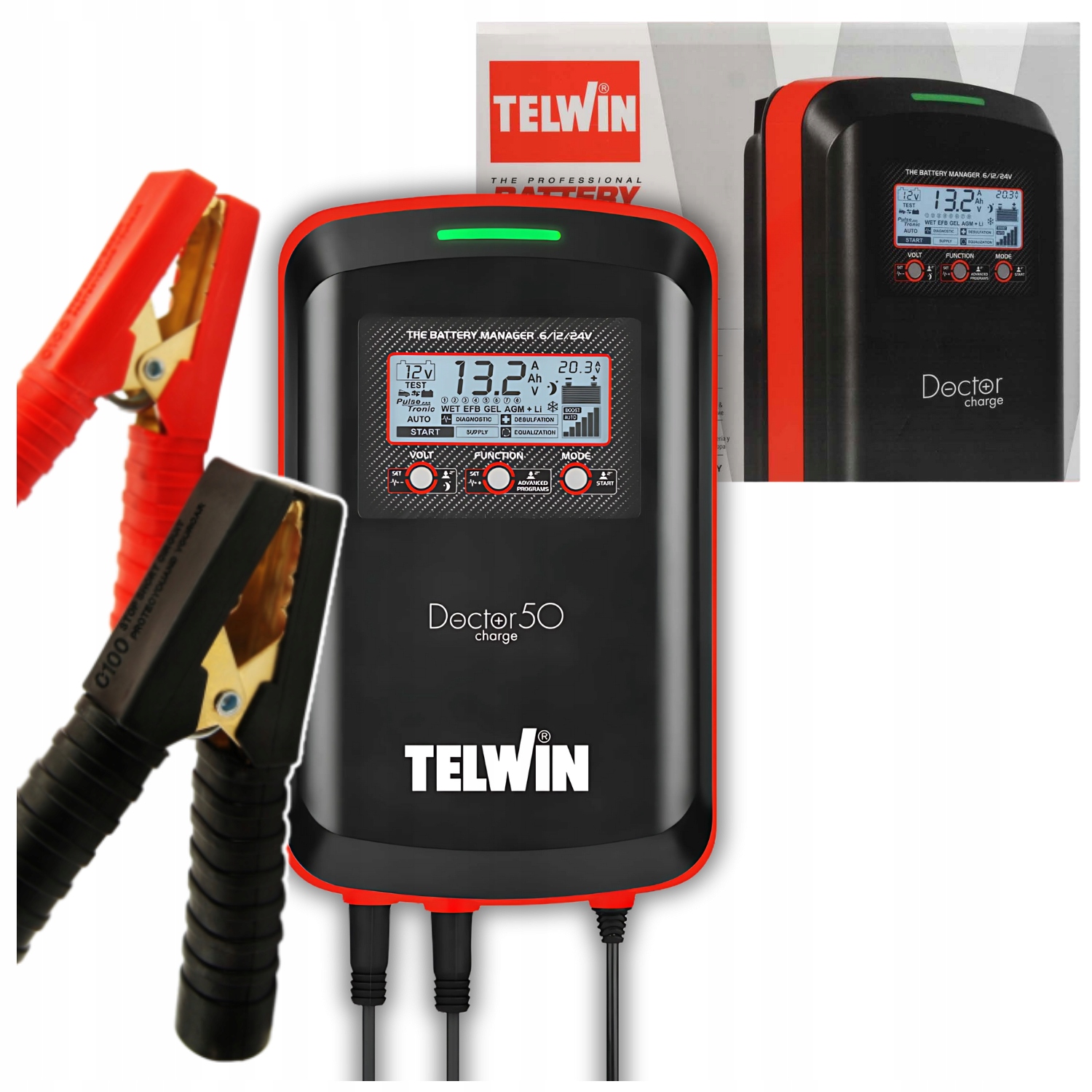 Prostownik Telwin DOCTOR CHARGE 50 6/12/24V AGM prostownik do akumulatorów
