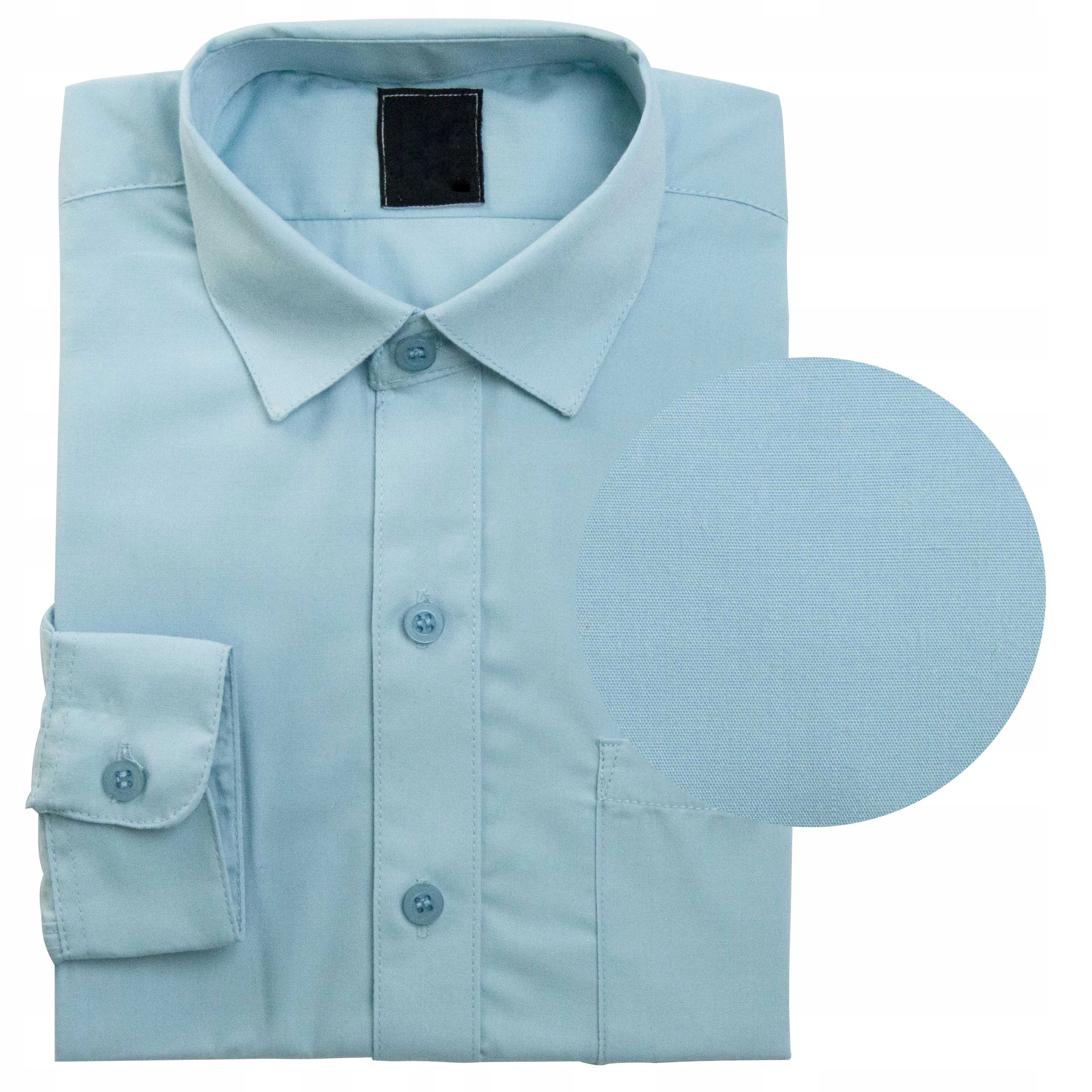 KOSZULA WIZYTOWA długi rękaw błękitna gładka 168
