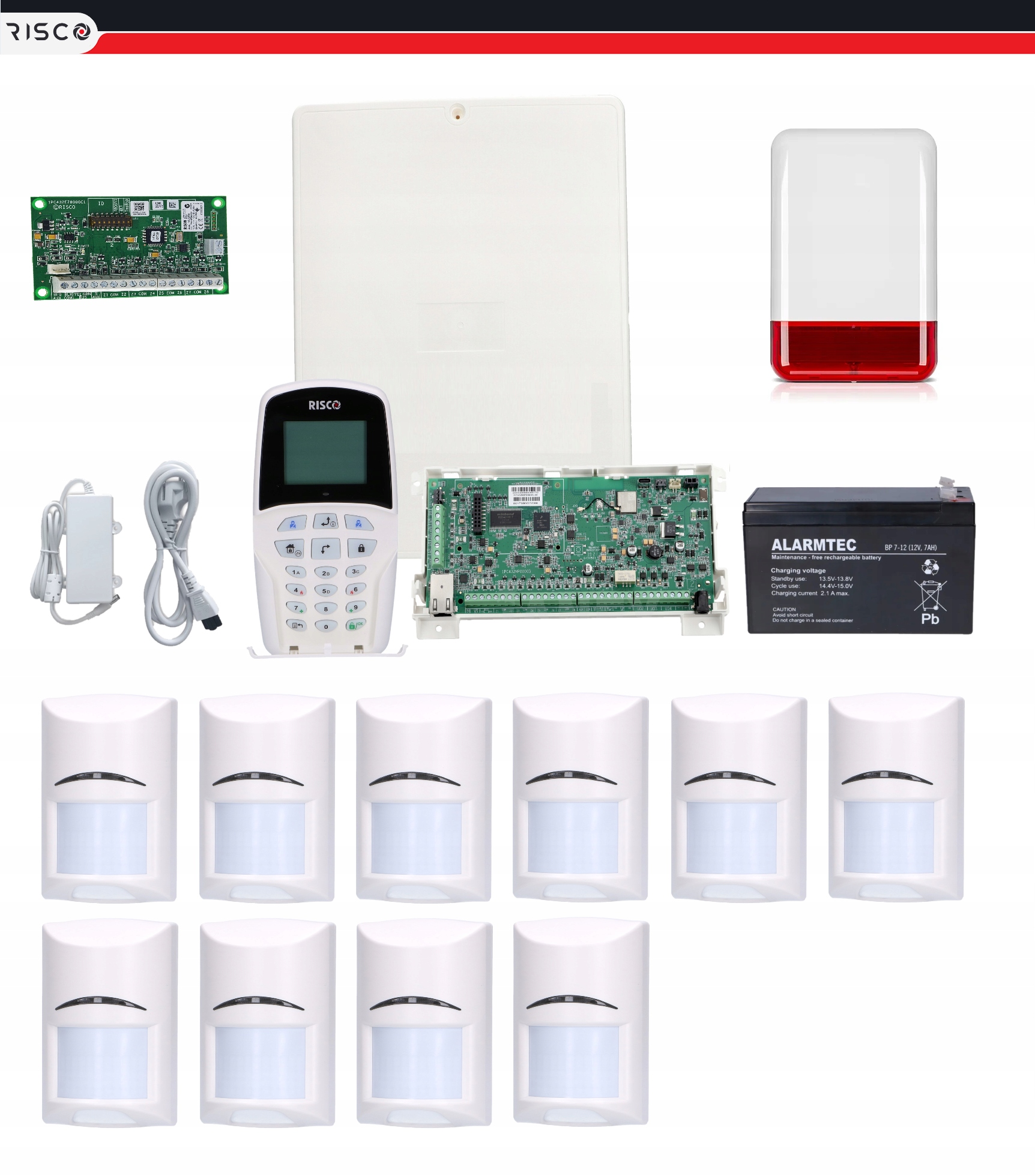 System Alarmowy Lightsys Plus Risco Zestaw 10 Pir Wifi Do Domu Sklepu Firmy
