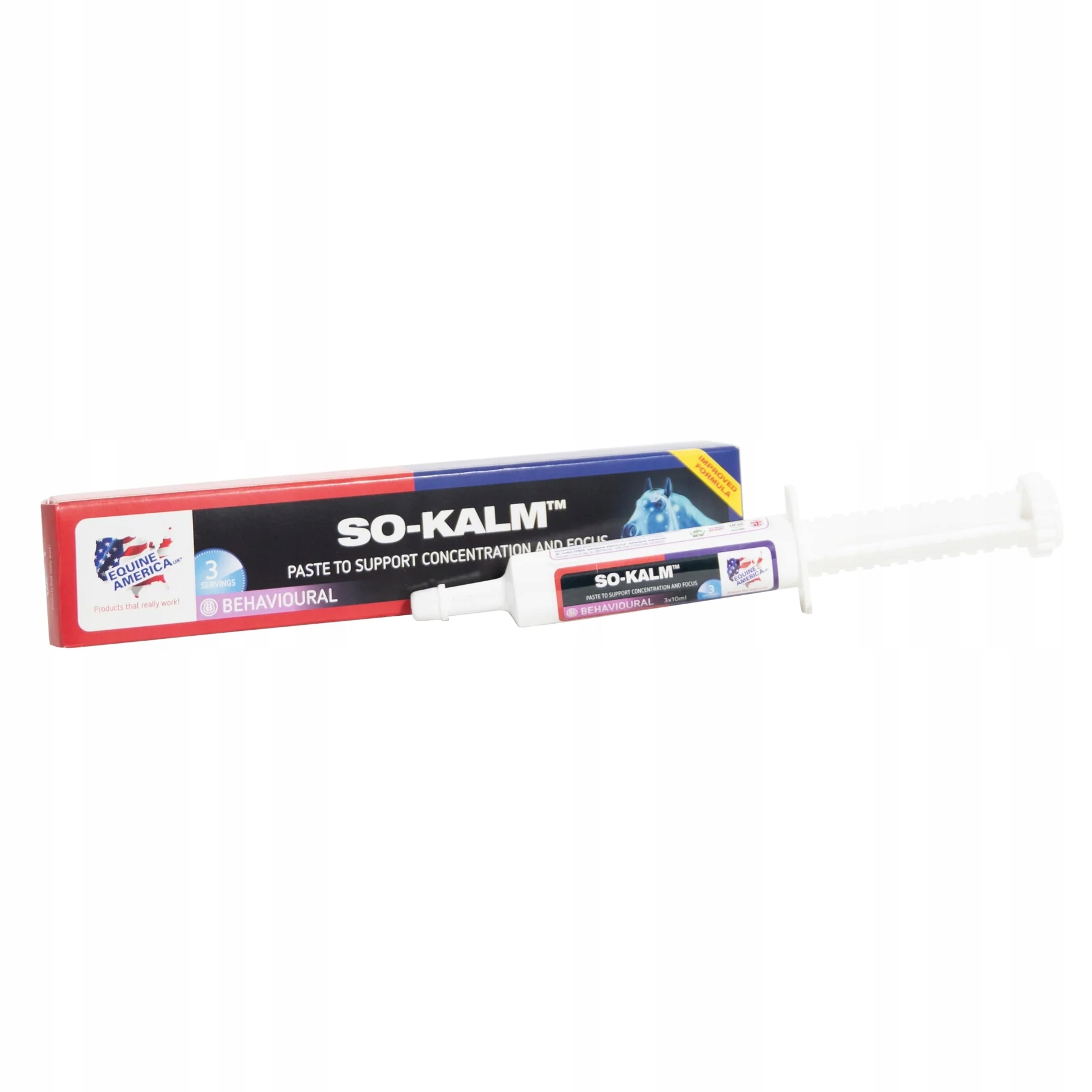 Equine America So Kalm Paste 3 x 10 ml uspokaja i wspiera fokus koni horse