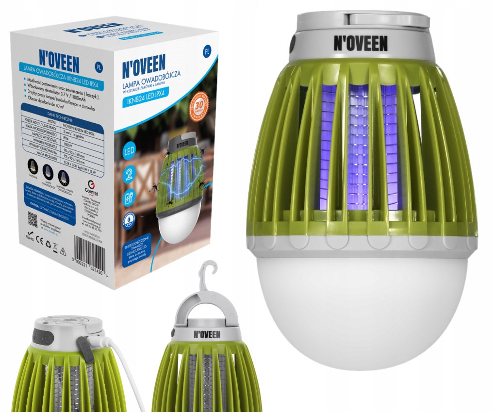 LAMPA NA OWADY KOMARY 2w1 LAMPKA AKUMULATOR NAMIOT TURYSTYCZNA EAN (GTIN) 5902221621420
