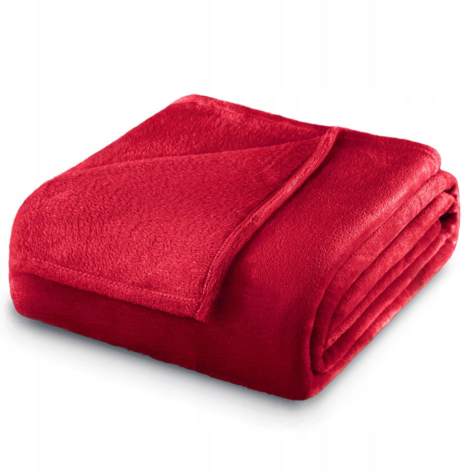 Miękki koc do sypialni salonu czerwony 220x240 cm