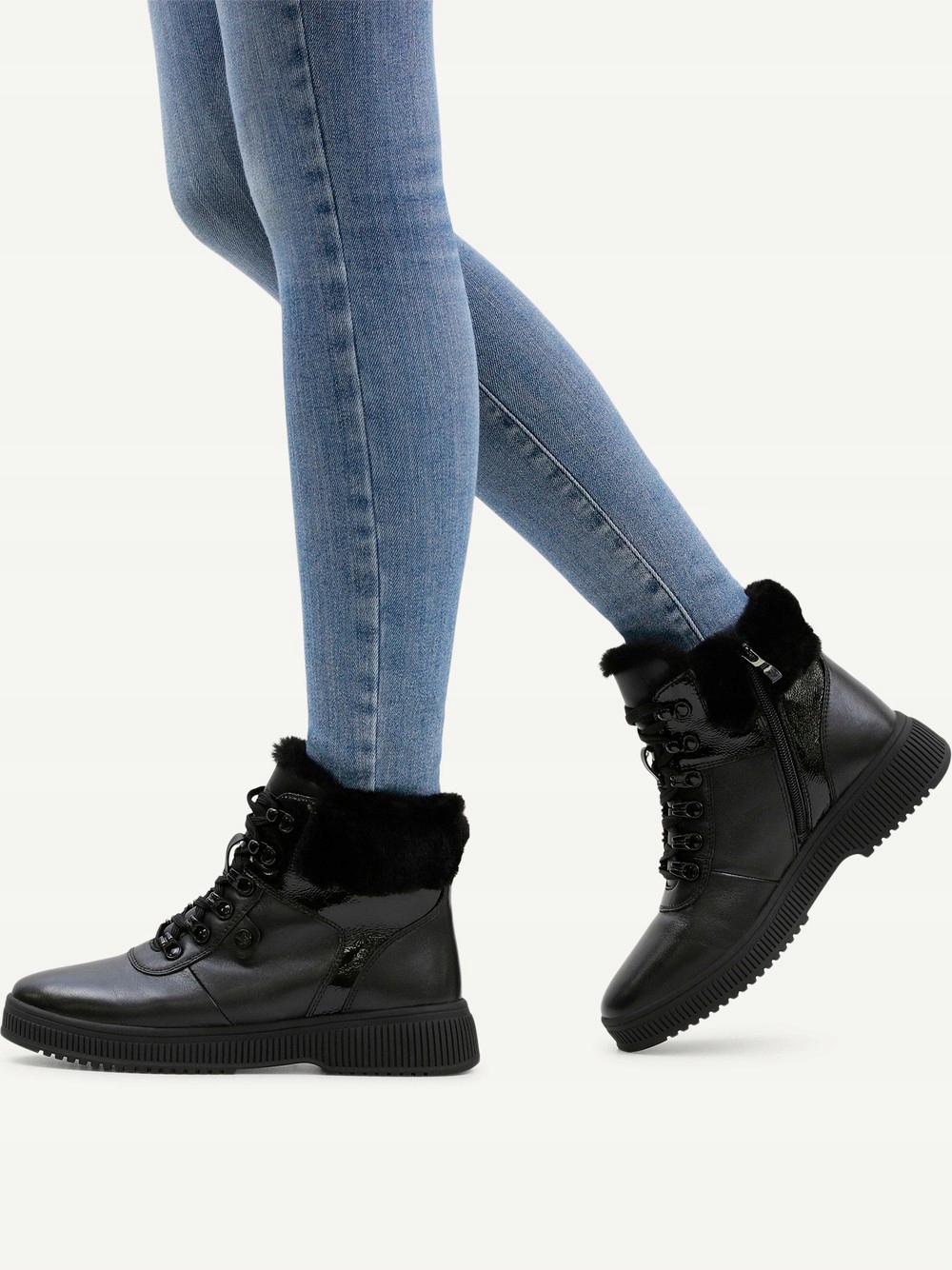 Dámské zateplené kožené boty Caprice vel 36