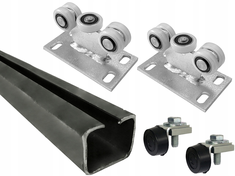 

Profil 30x30x2mm + Rolki Wózki + Odbojniki bramy