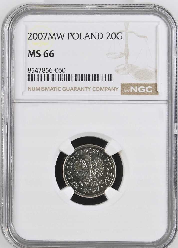 20 gr groszy 2007 NGC MS 66