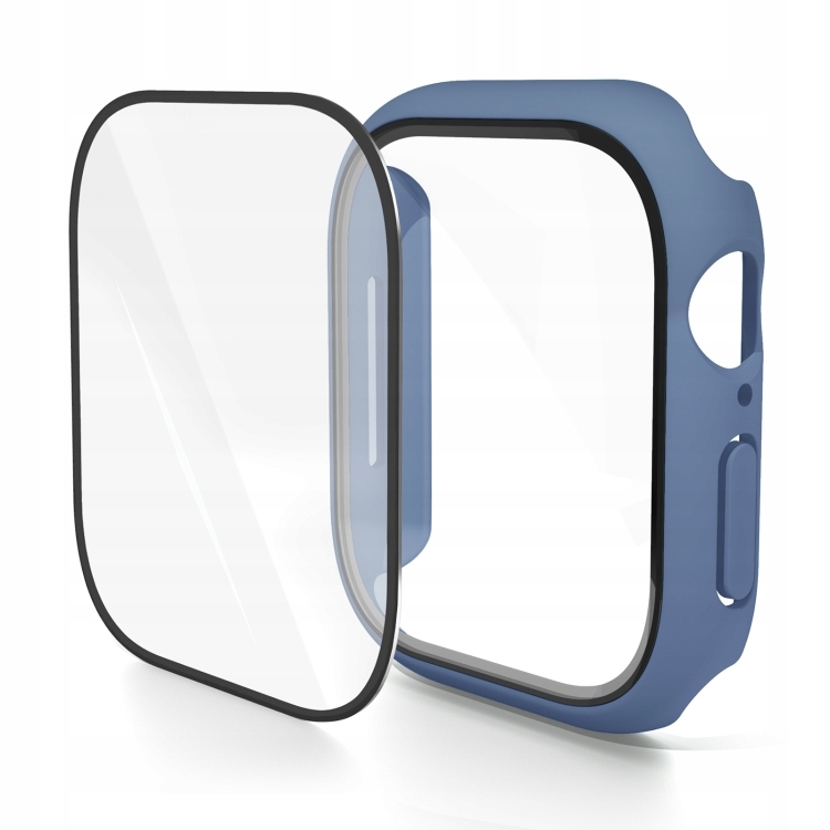 For Apple Watch Series 10 46mm PC Tempered Film Watch Case Ice Sea Blue