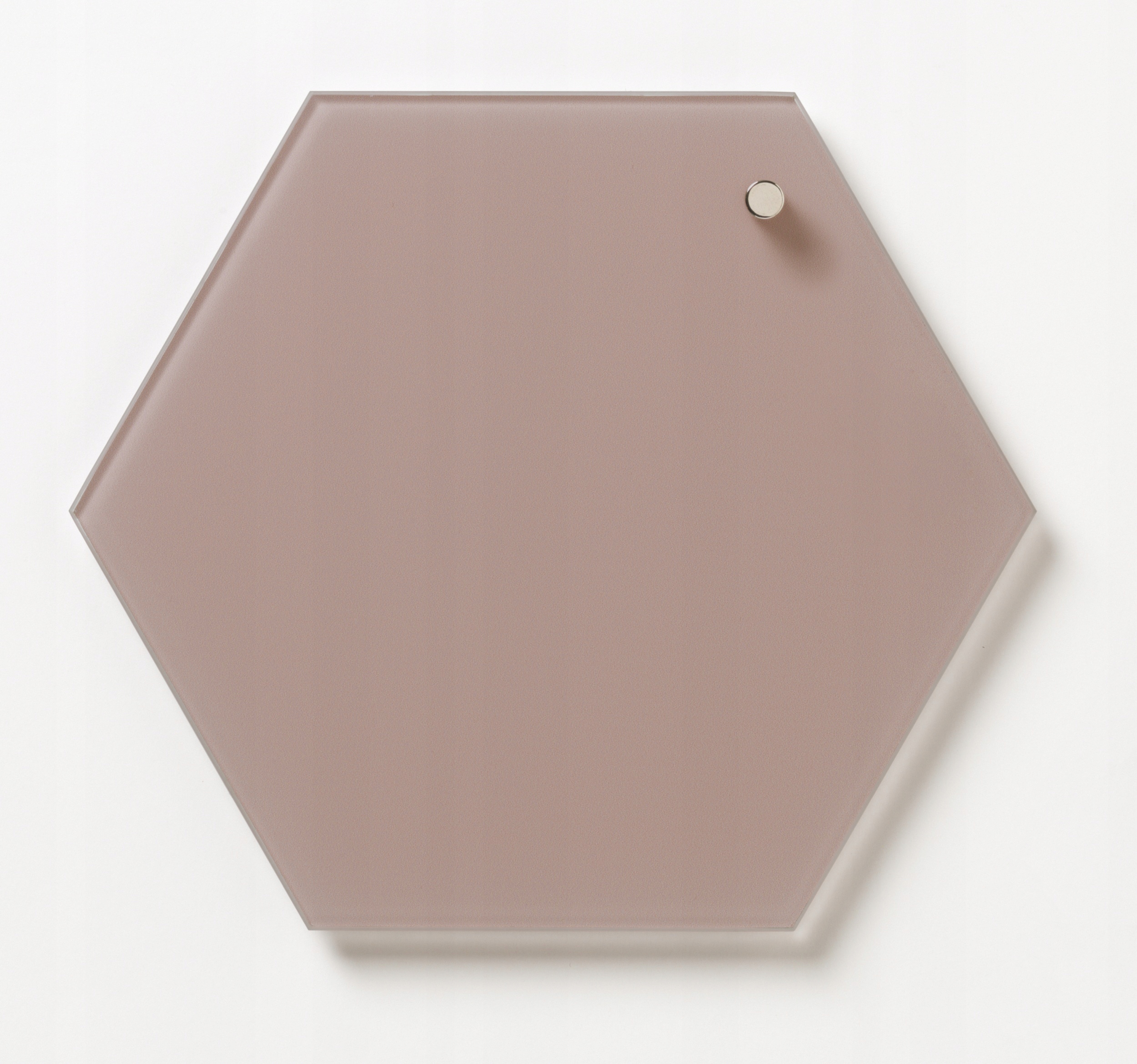 RÓŻANA heksagonalna TABLICA MAGNETYCZNA 21x24 NAGA