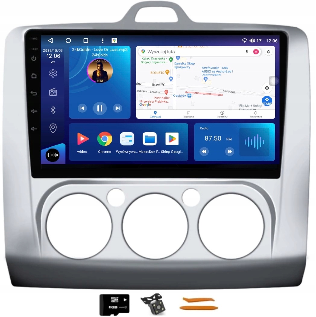 Rádio Android Navigácia Qled Carplay Lte Gps 128GB Ford Focus MK2 2 04-11