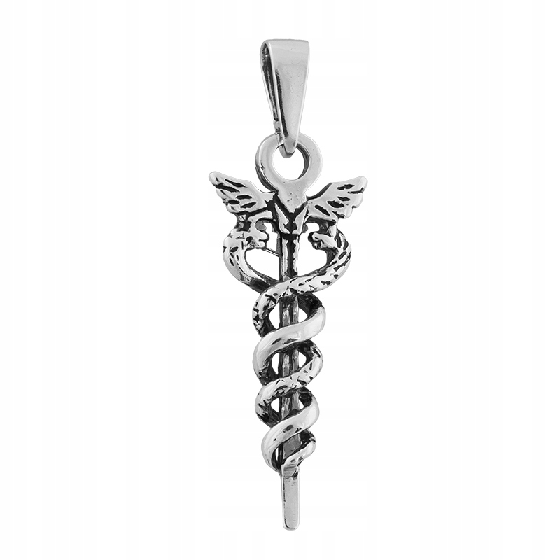 Přívěsek Stříbrný přívěsek ryzost 925 Starověký amulet Kaduceus