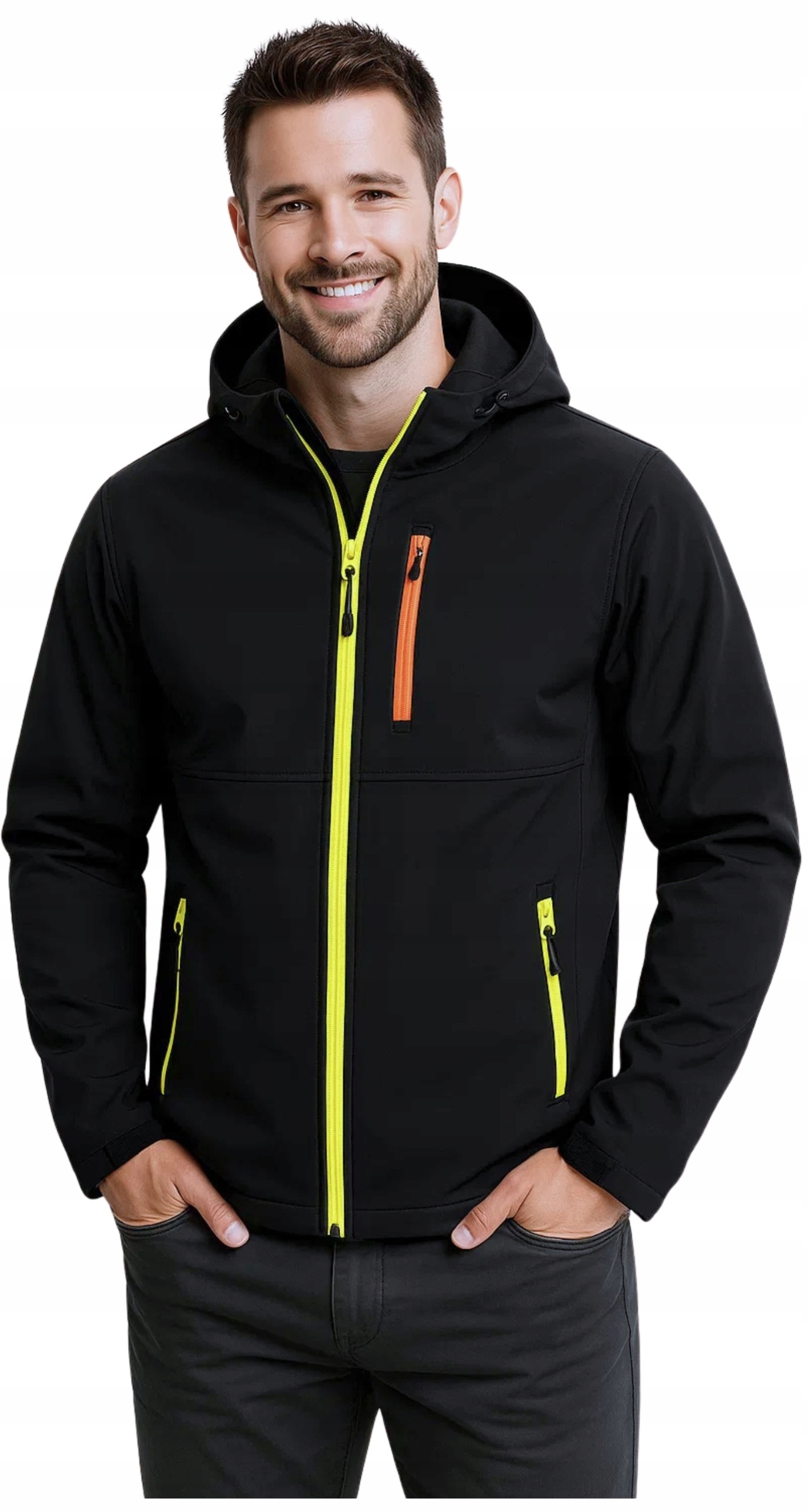 Kurtka ROBOCZA SOFTSHELL Bluza OCHRONNA WODOODPORNA ciepła BHP z kapturem Marka 24h-BHP