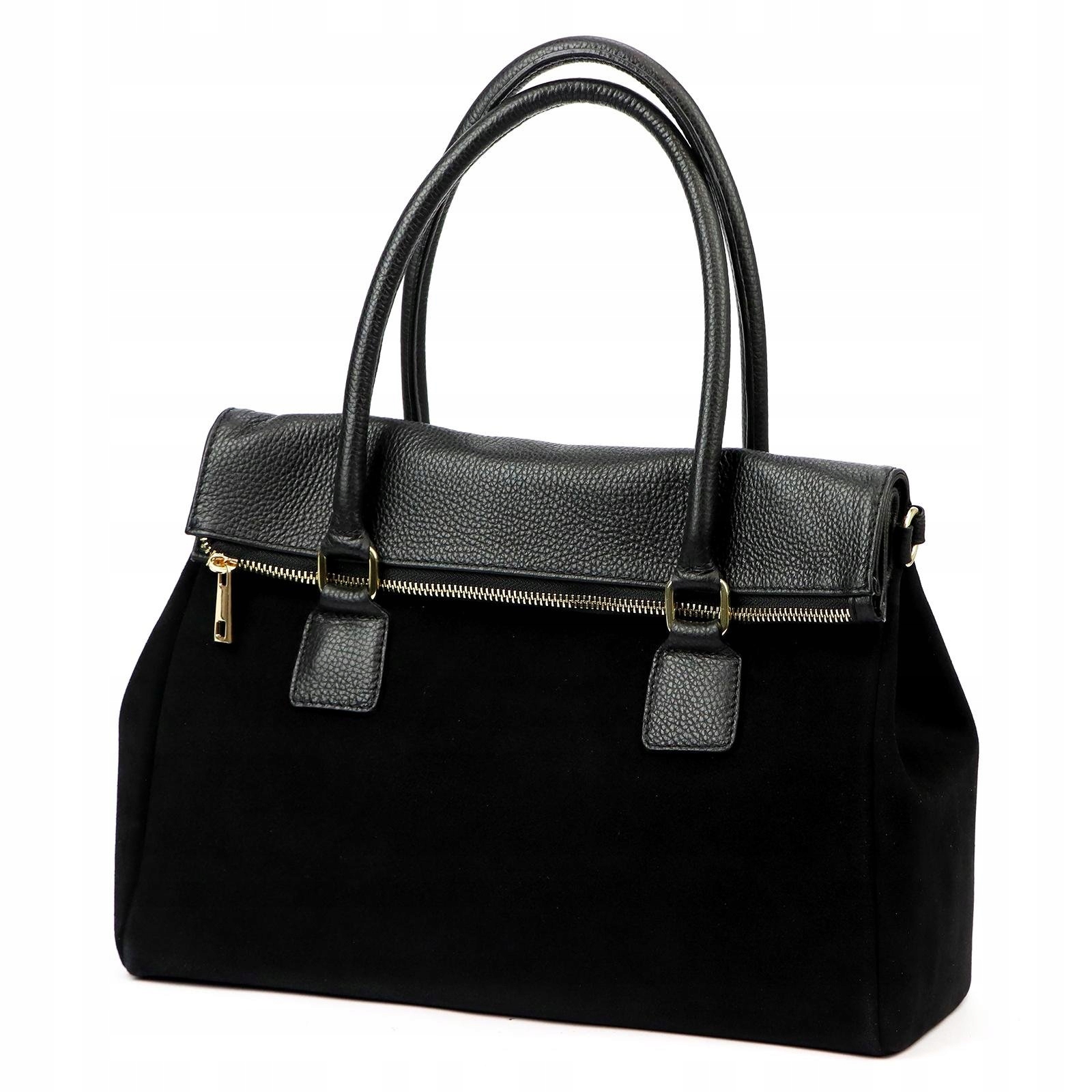 Dámská kabelka shopper semišová černá A4 Luka