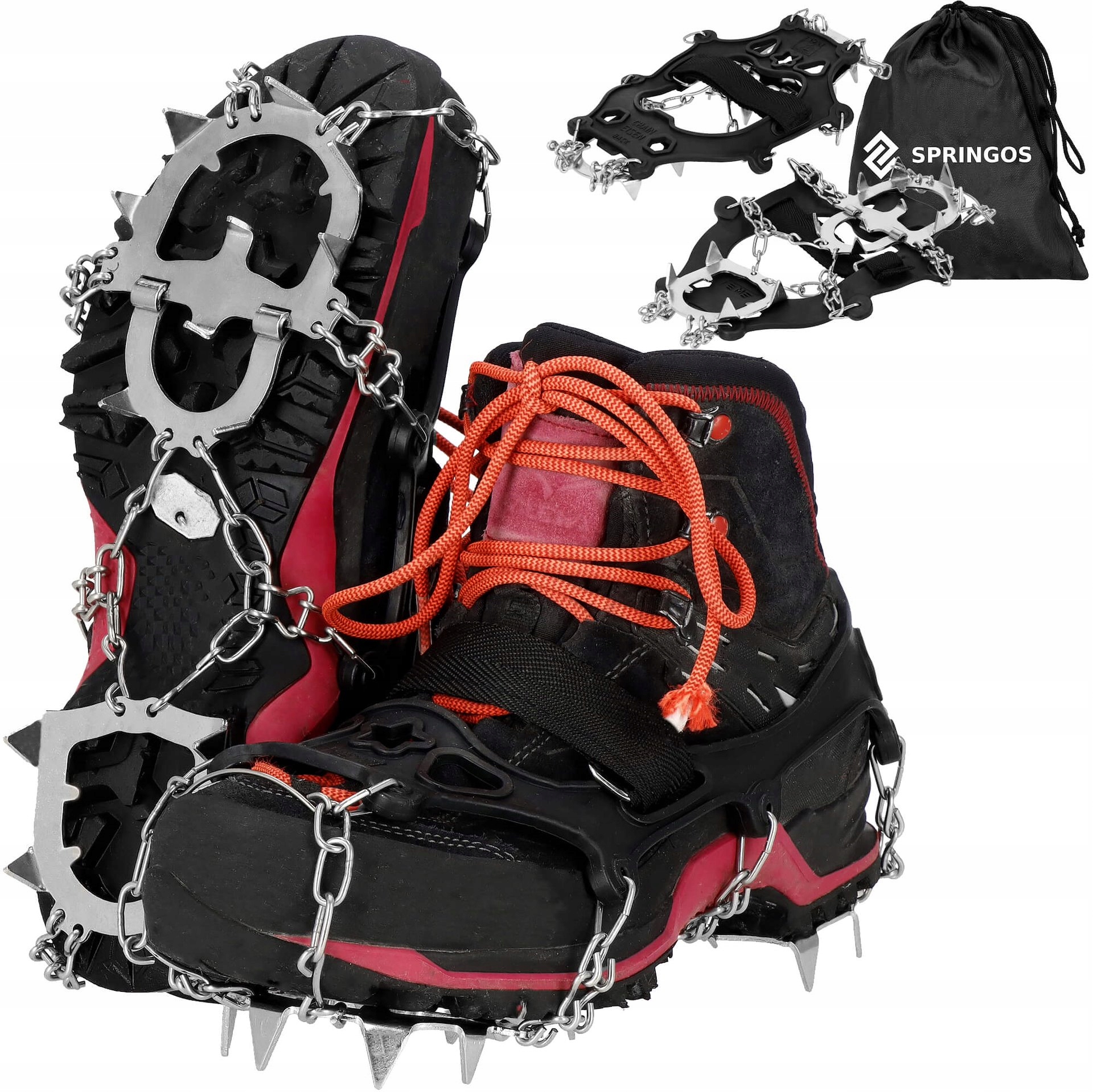 Raczki Na Buty Kolce 13 Antypoślizgowe Łańcuchy M 36-40 Turystyczne Premium