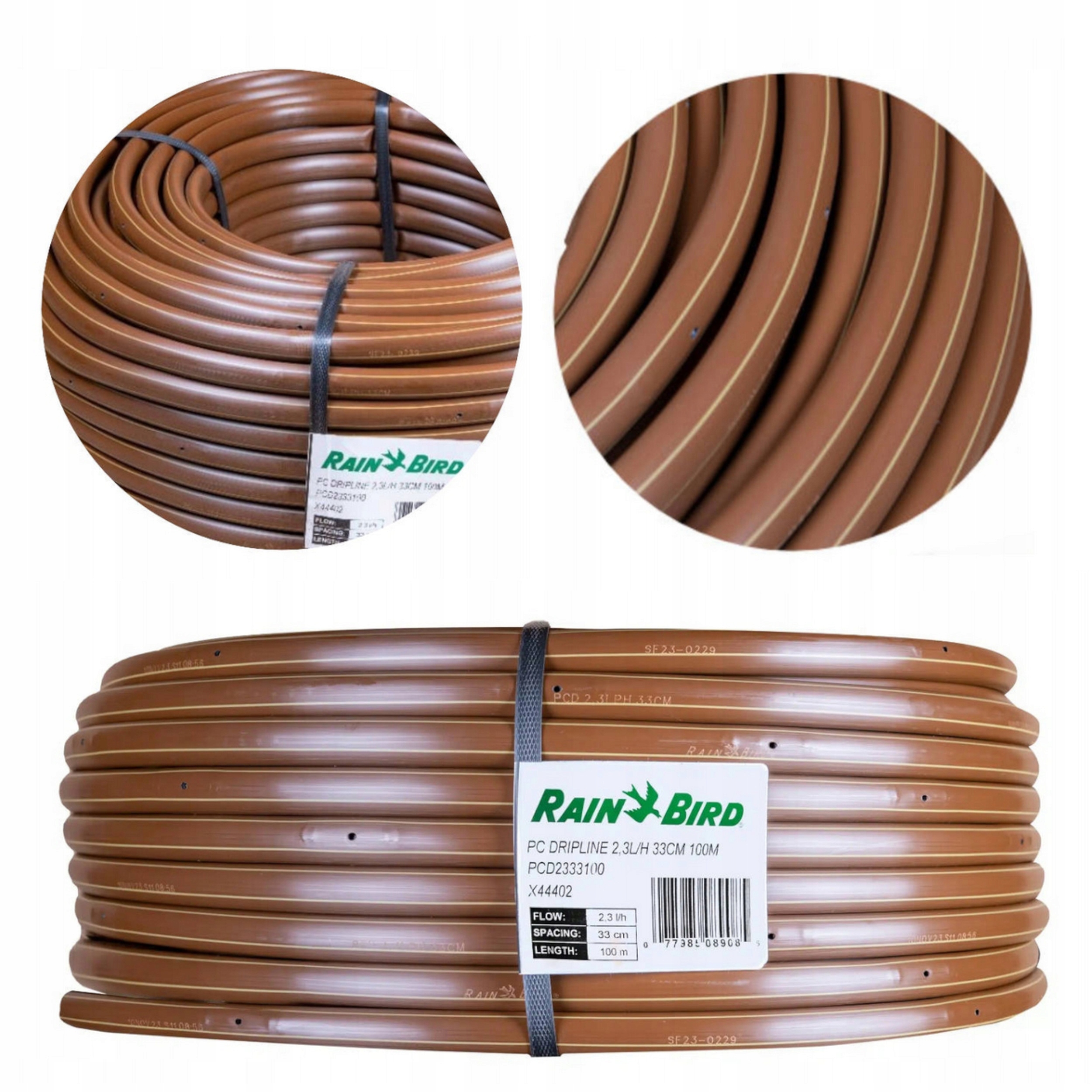 Linia kroplująca z kompensacją Rain Bird Pcd 100m brązowa 16m 33cm RainBird