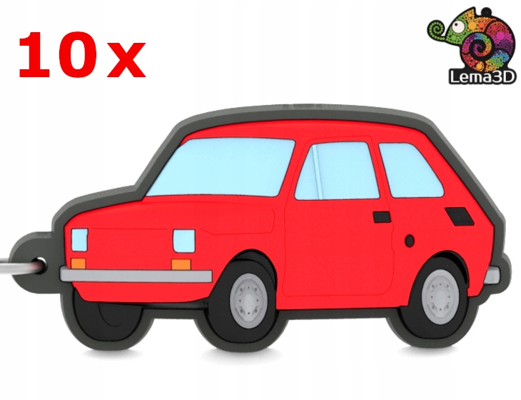 

Brelok 3D Mały Fiat 126p Maluch Soft Pcv - 10szt