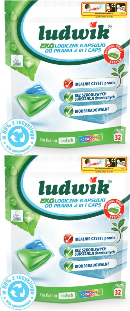 

Ludwik Eko Kapsułki Do Prania Biały Kolor 64szt