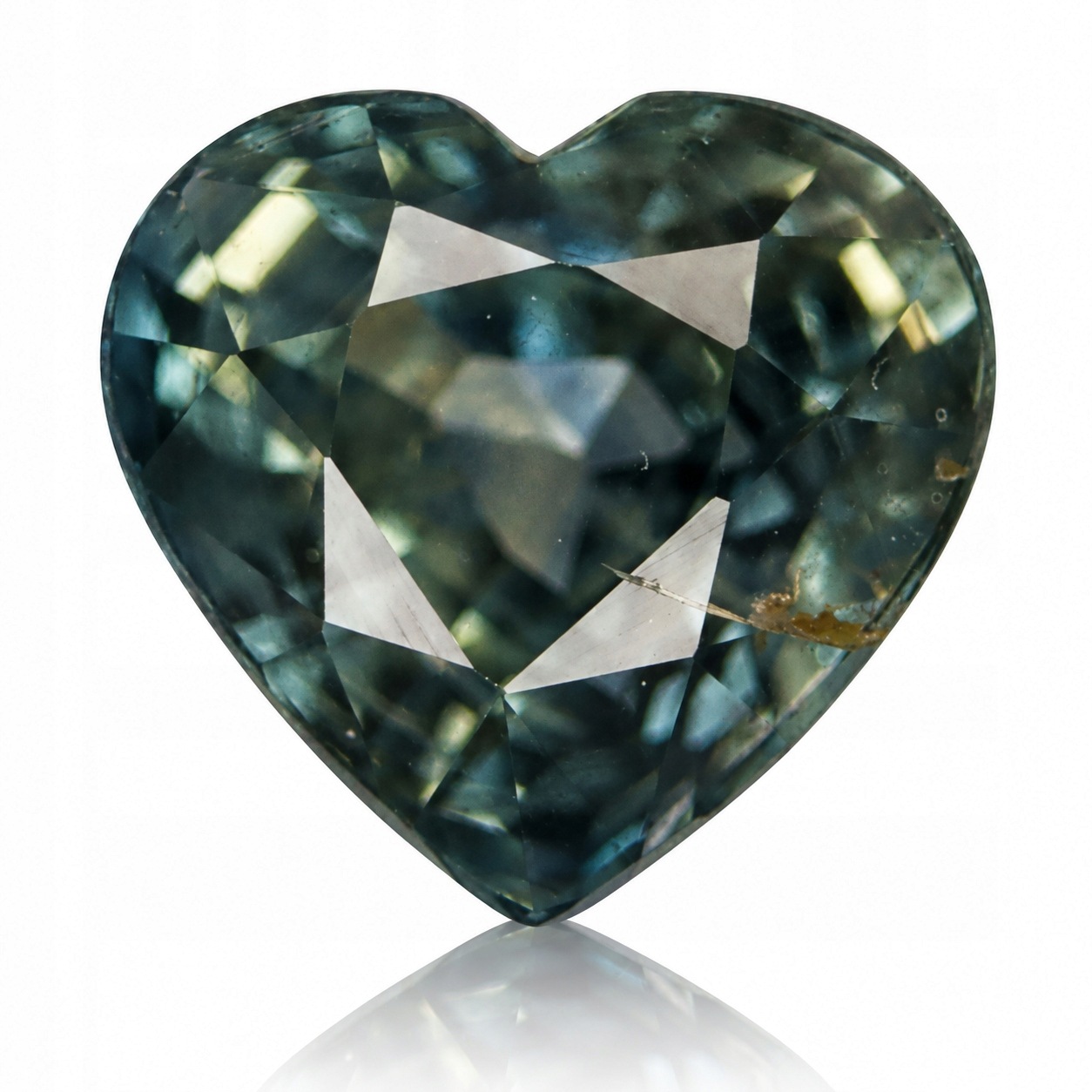 Přírodní safír 0.67 ct Zelené srdce Austrálie VS1 certifikát Wbd
