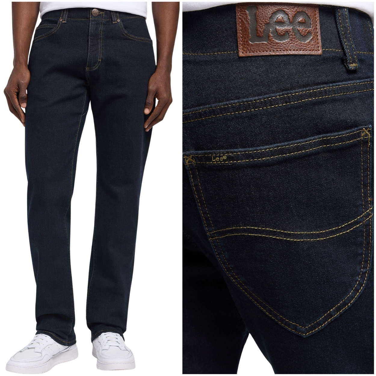 Lee Straight Fit Extreme Motion pohodlné jednoduché džínové kalhoty W46 L34