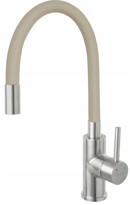 Ferro Bateria kuchenna Zumba stojąca Inox Beżowa, elastyczna wylewka.