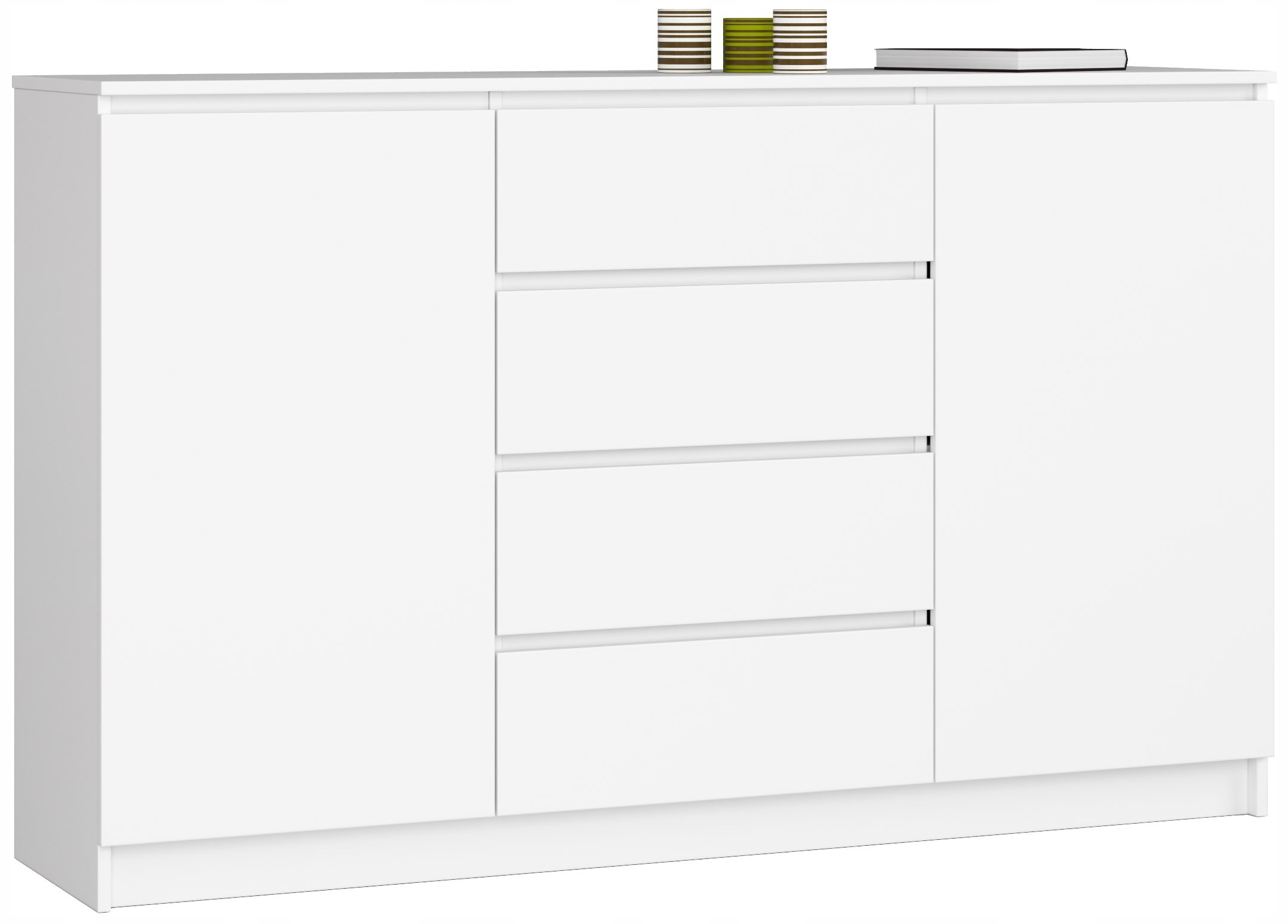 Komoda K160 2D 4SZ Clp Biały, Akord Furniture Factory, OP0LK-1BIA007.590173
