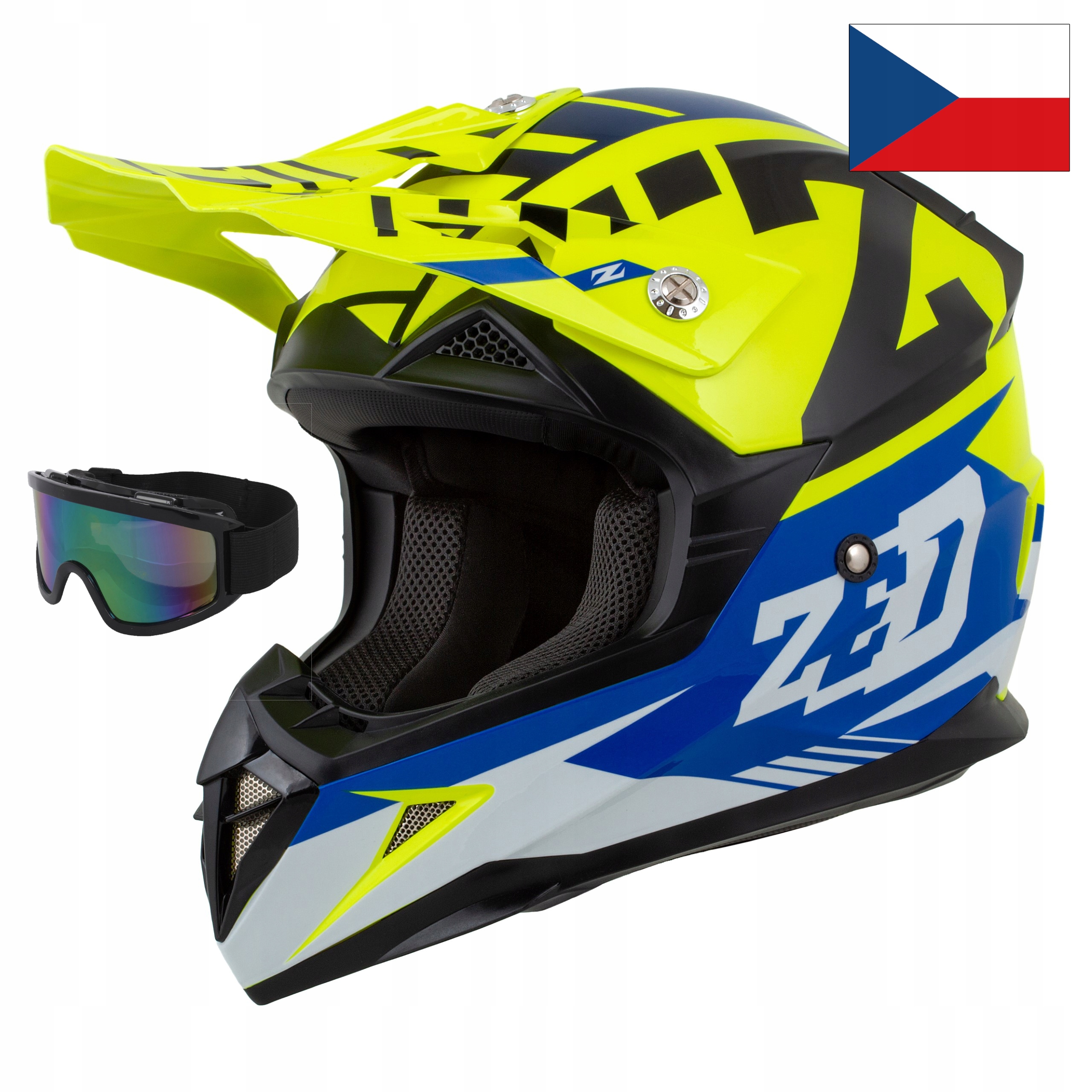 

Zed Red X1 Kask Motocyklowy Na Crossa Quada +gogle