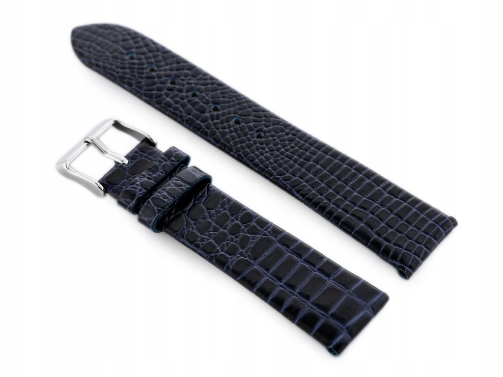 

Pasek skórzany do zegarka W57 granatowy 22mm
