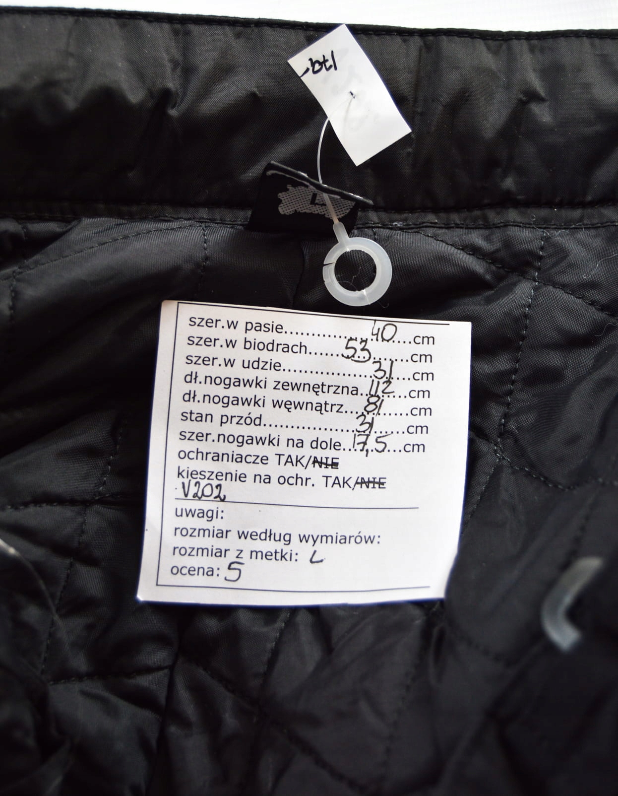 V202 Spodnie tekstylne motocyklowe r. L Producent bez marki