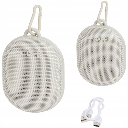 Wodoodporny Głośnik Bluetooth RS-600 Szary IPX5 5W 6H Pracy Karabińczyk